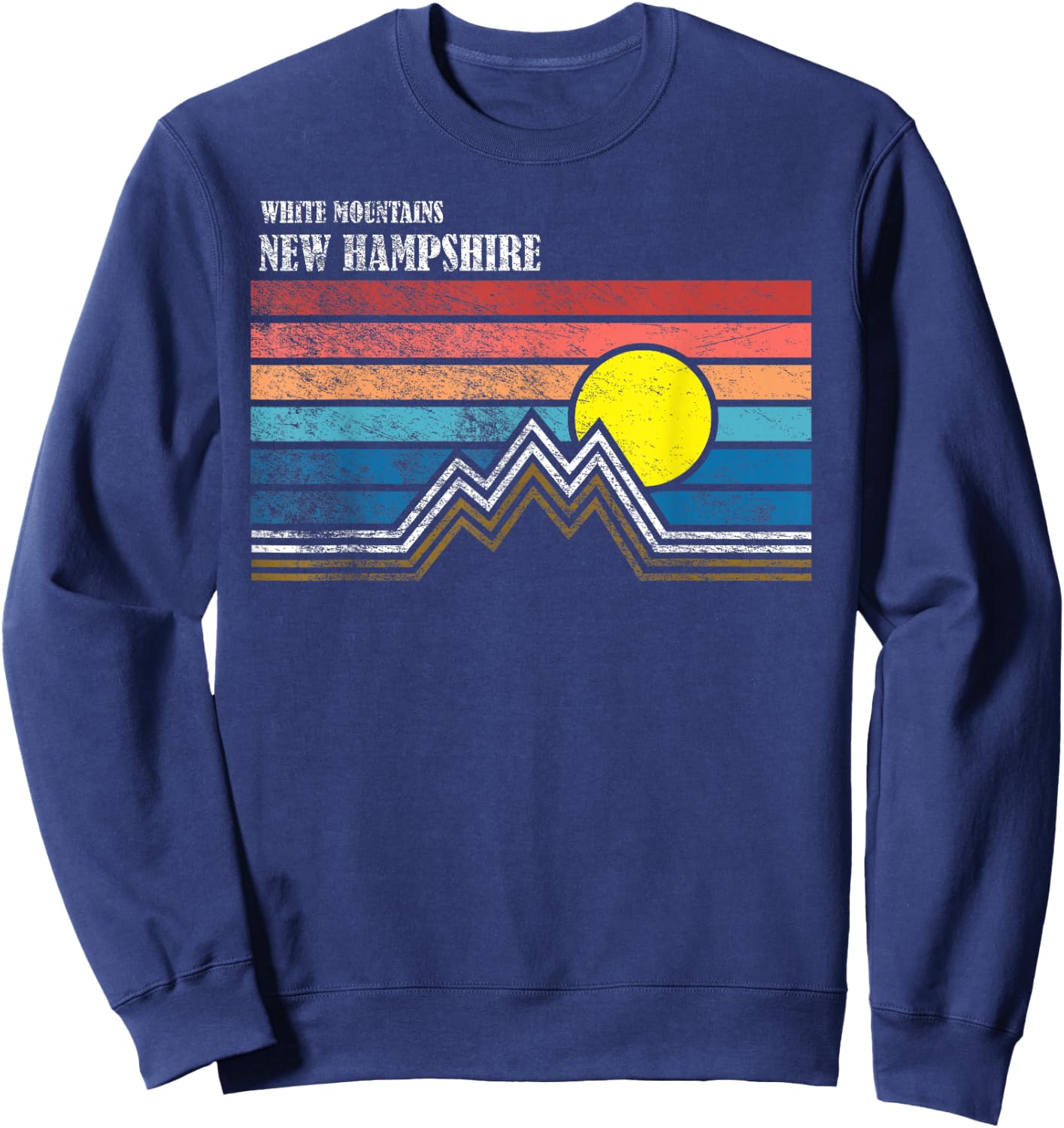 Retro White Mountains NH Sweatshirt - Sweatshirt | Navy