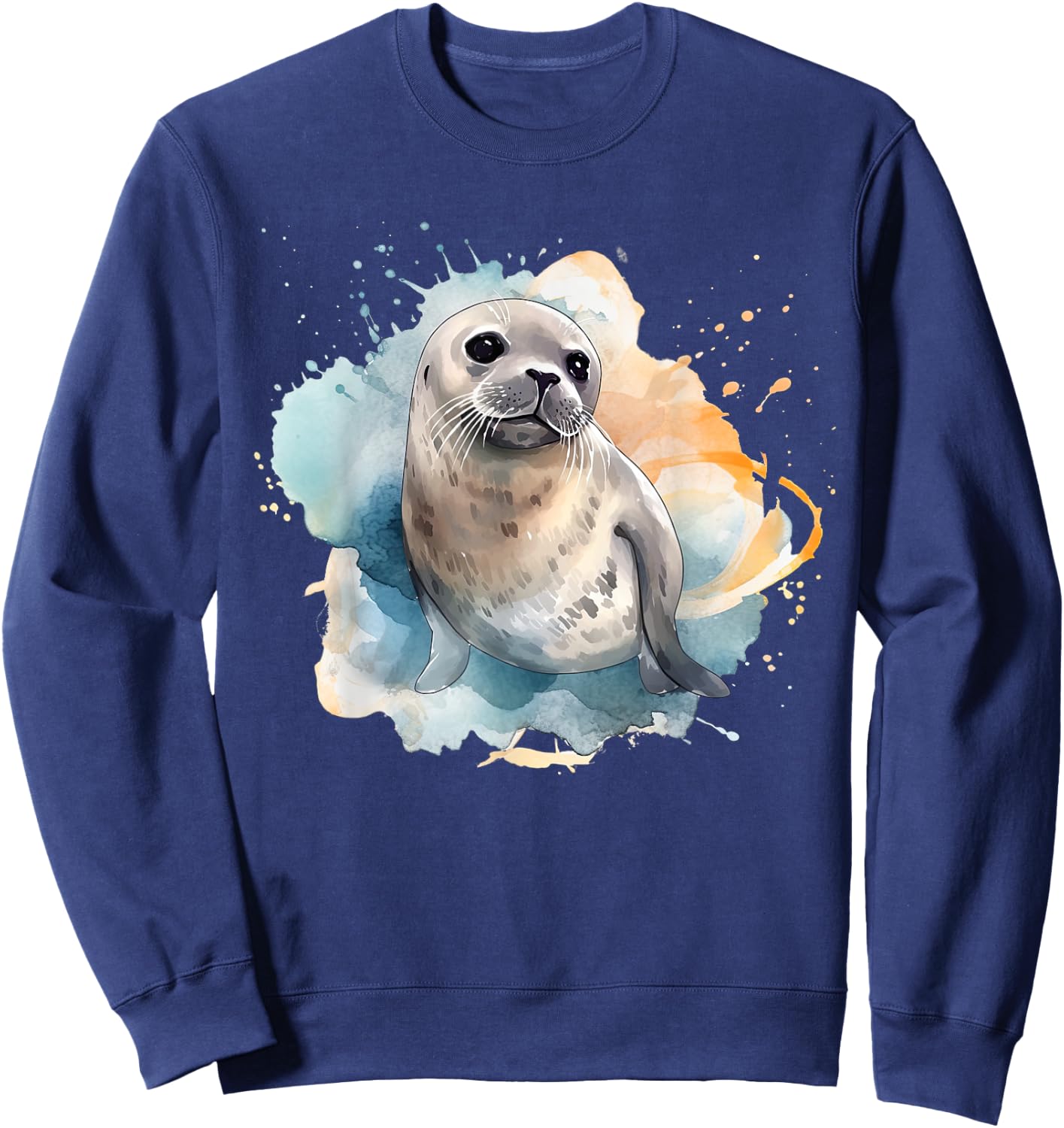 Seal Watercolor Sea Lion Sweatshirt - Sweatshirt | Navy
