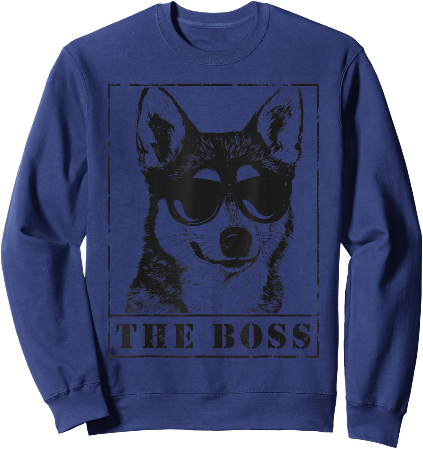 The Funny Alaskan Klee Kai Boss Mom Dad Dog Lover Sweatshirt - Sweatshirt | Navy