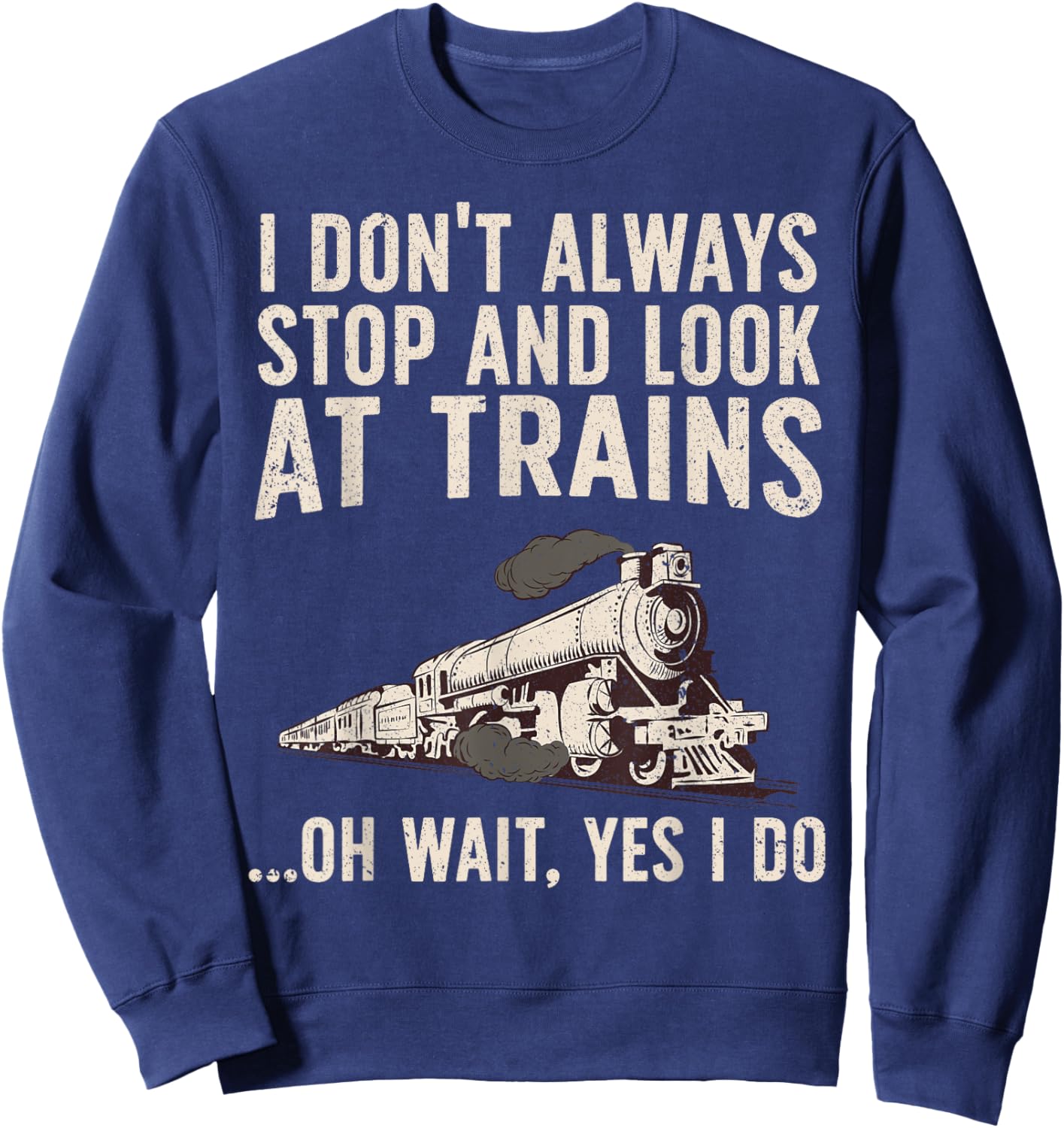Cool Trains Women Train Collector Railroad Engine Sweatshirt - Sweatshirt | Navy