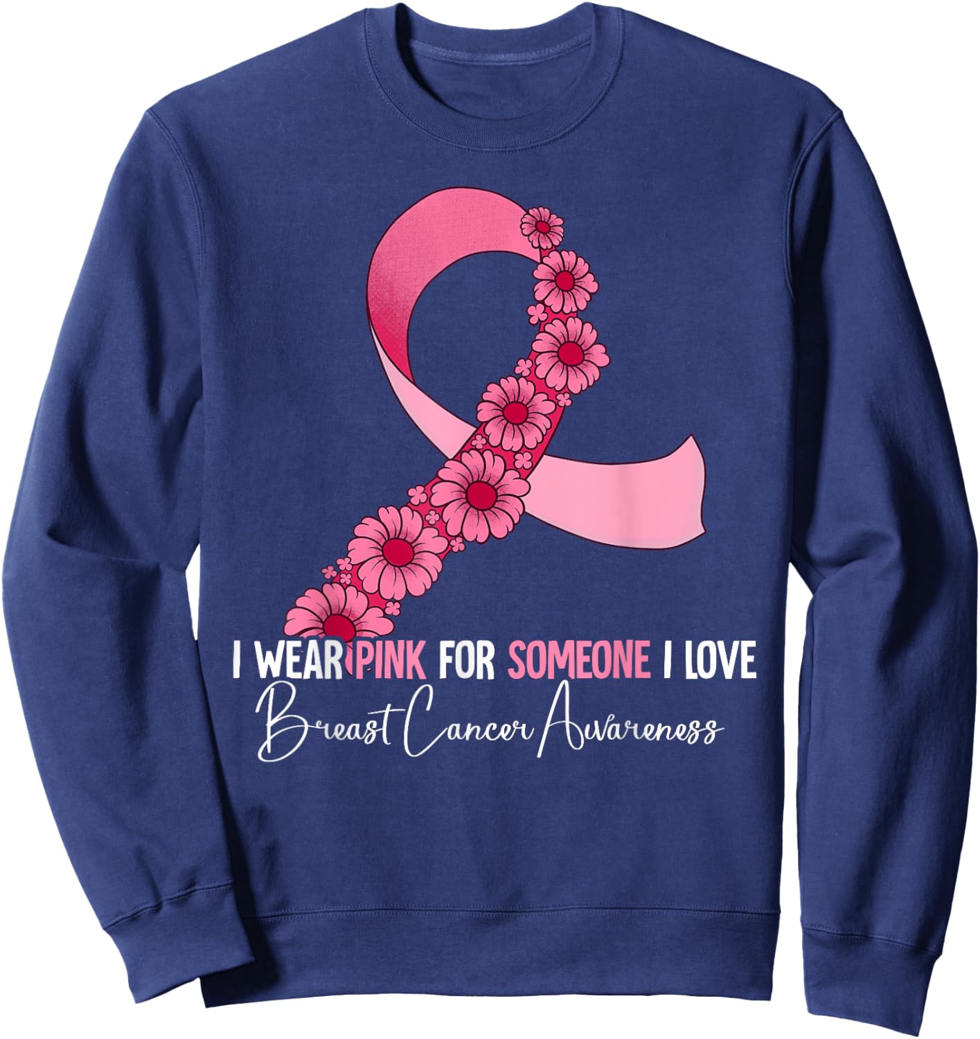 Breast Cancer Awareness Sweatshirt - Sweatshirt | Navy