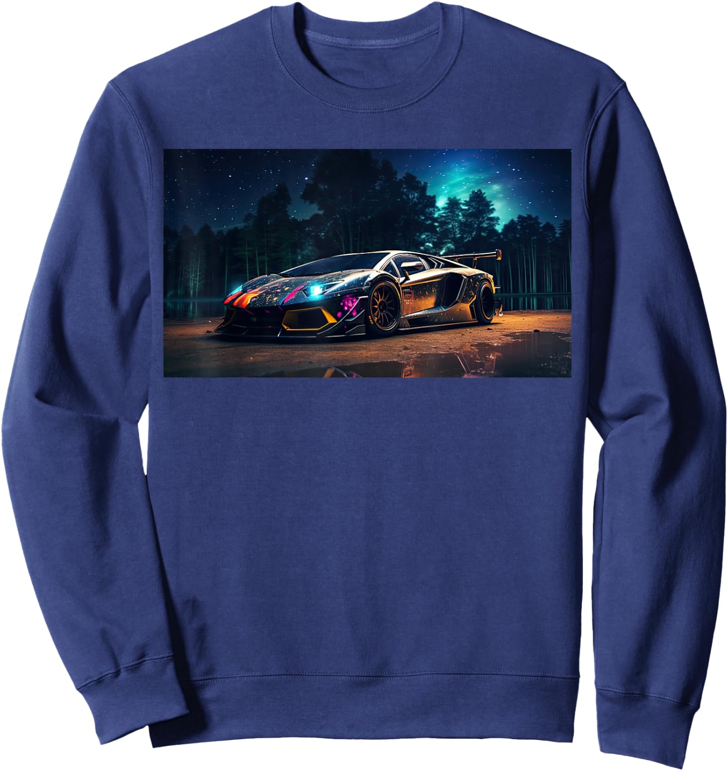 Exotic Supercar Night Racecar Tuning Drift Sweatshirt - Sweatshirt | Navy