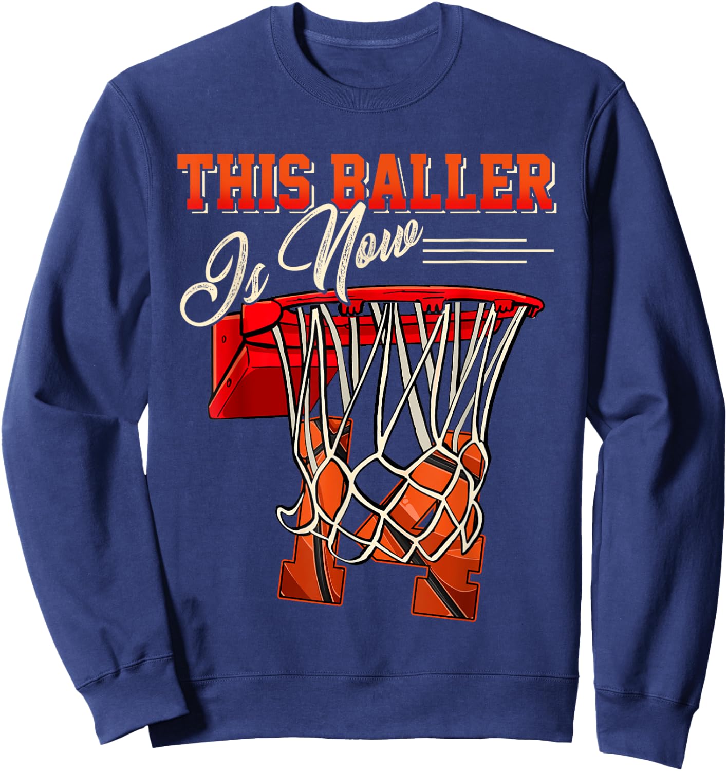14th Birthday Shirt For Boy Basketball 14 Years Old Kid Gift Sweatshirt - Sweatshirt | Navy