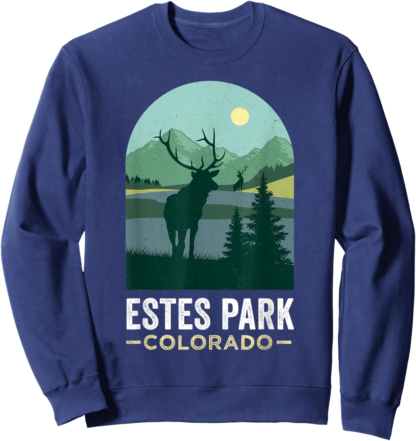 Estes Park Elks Retro Vintage Estes Park Colorado Sweatshirt - Sweatshirt | Navy