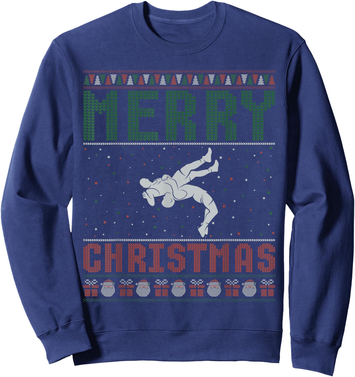 Wrestling Design Ugly Christmas Sweater Family Matching Sweatshirt - Sweatshirt | Navy