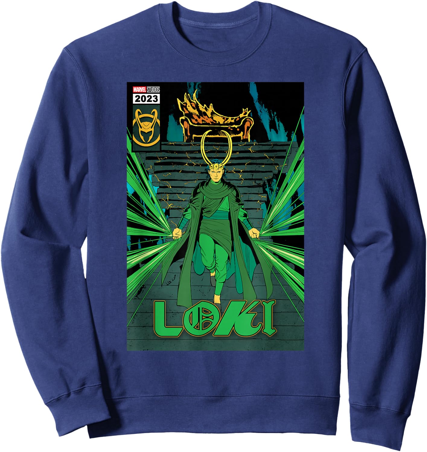 Marvel Studios Loki Season 2 God Loki Comic Cover Art Homage Sweatshirt - Sweatshirt | Navy