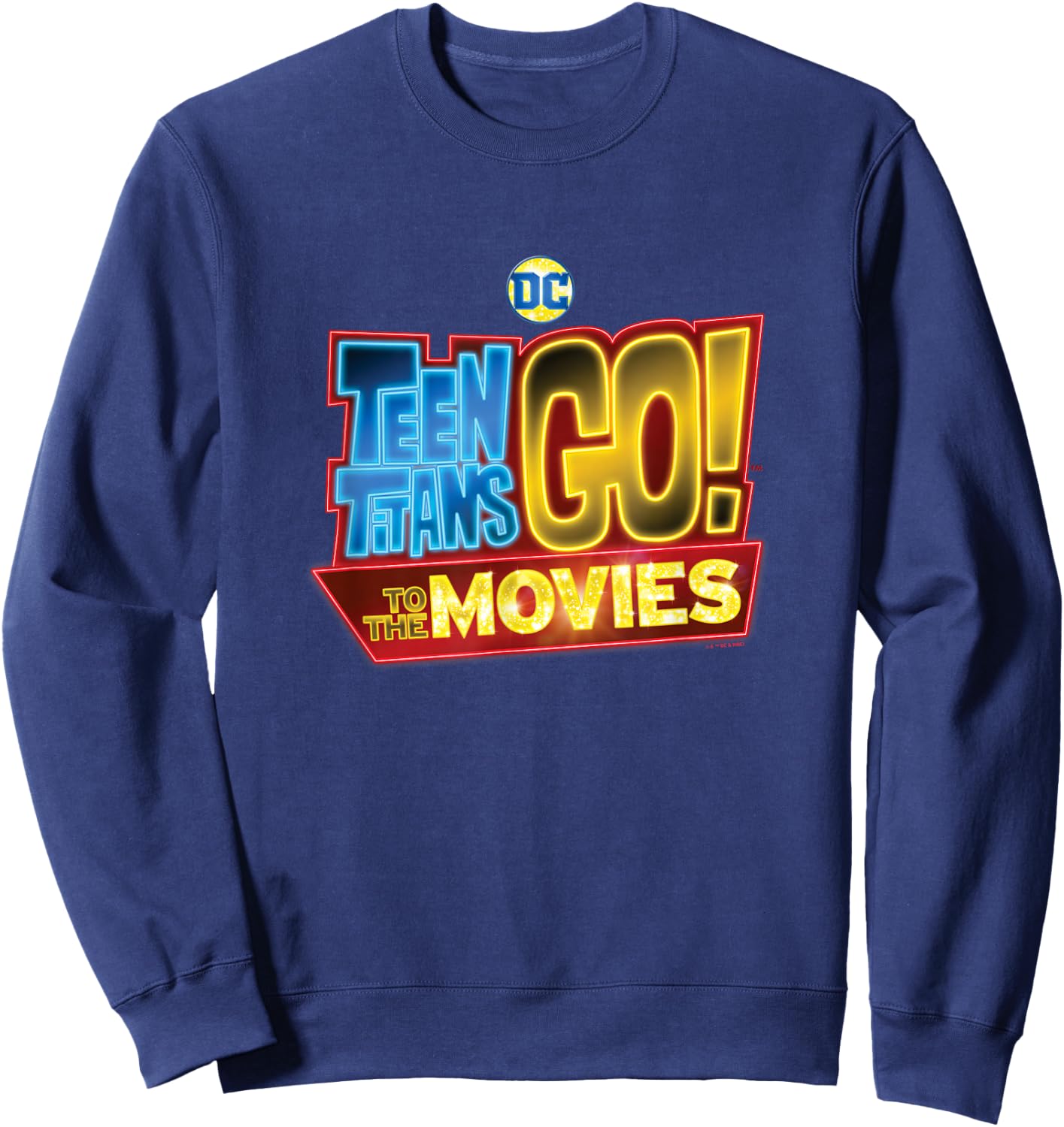 Teen Titans Go! To The Movies Cinema Sign Vintage Logo Sweatshirt - Sweatshirt | Navy