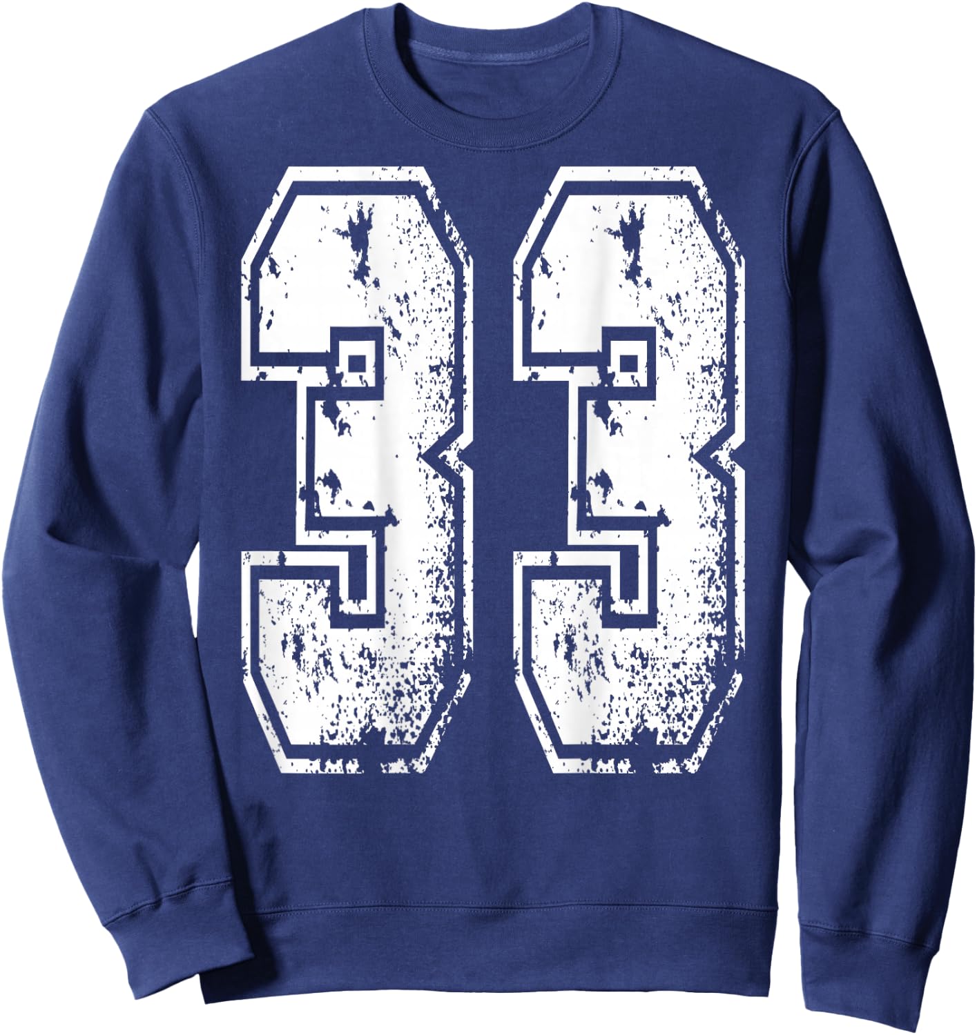 Number 33 Print On Back Of Shirt Number 33 Numbered Sweatshirt - Sweatshirt | Navy