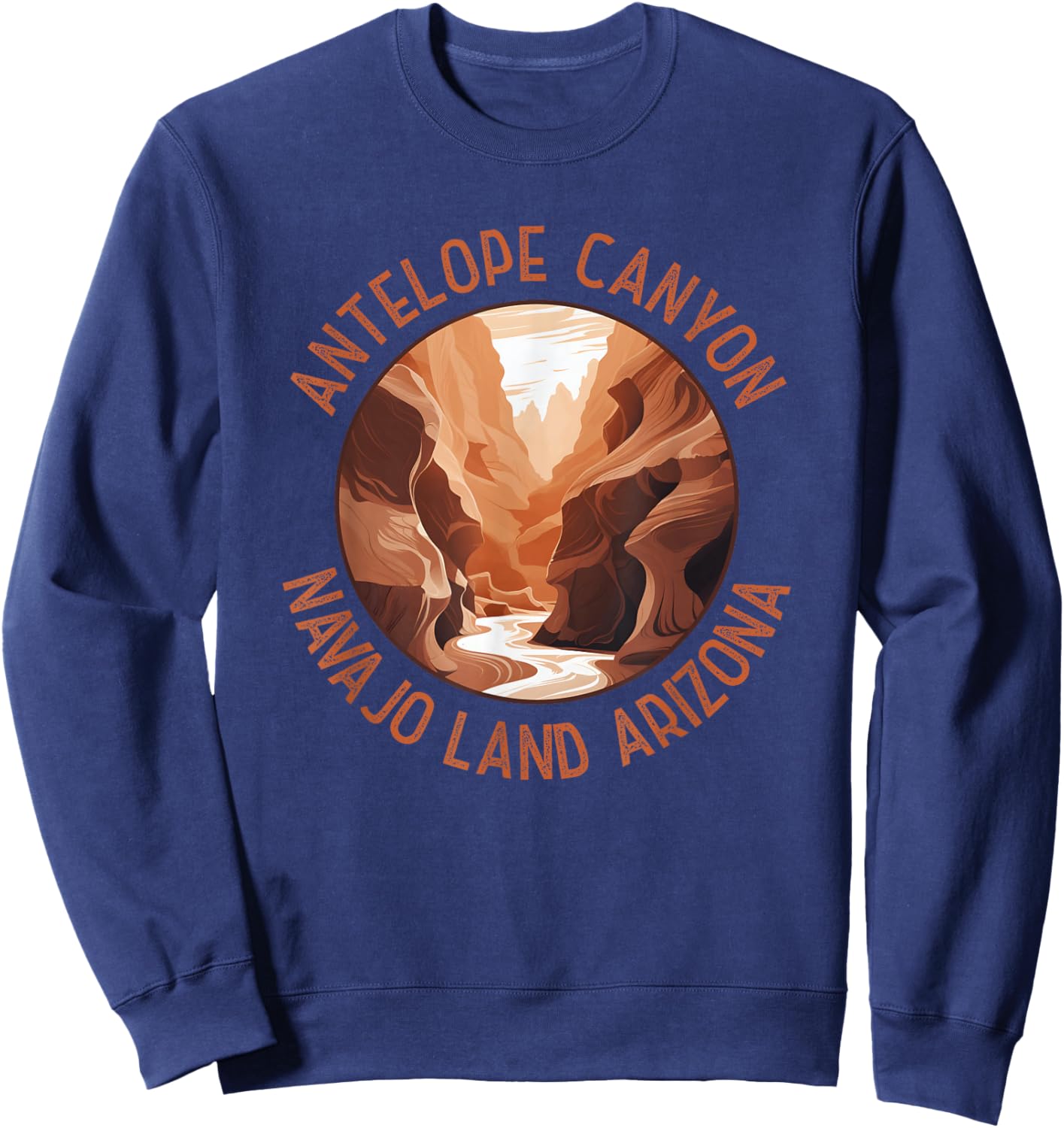 Antelope Canyon Arizona Distressed Circle Vintage Sweatshirt - Sweatshirt | Navy
