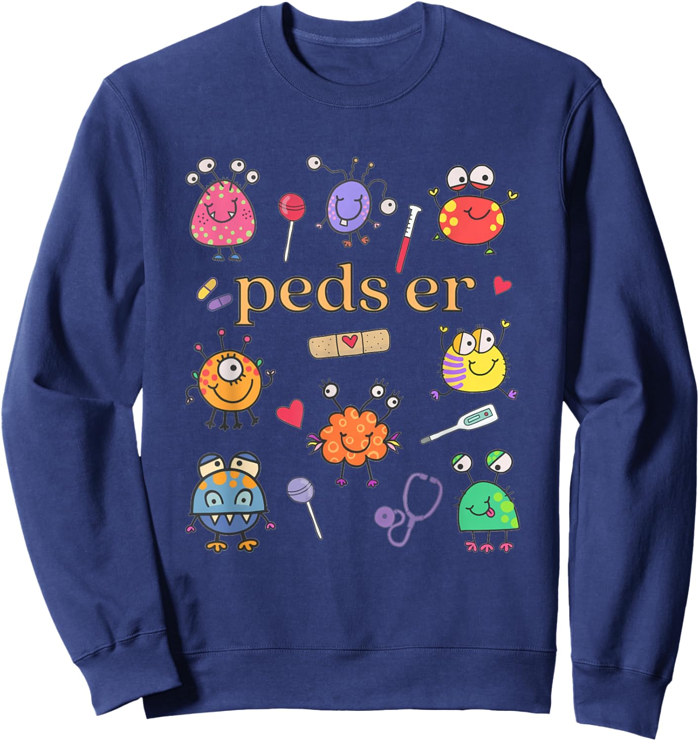 Pediatric ER Nurse Pediatric Emergency Peds Er PEDS Crew Sweatshirt - Sweatshirt | Navy
