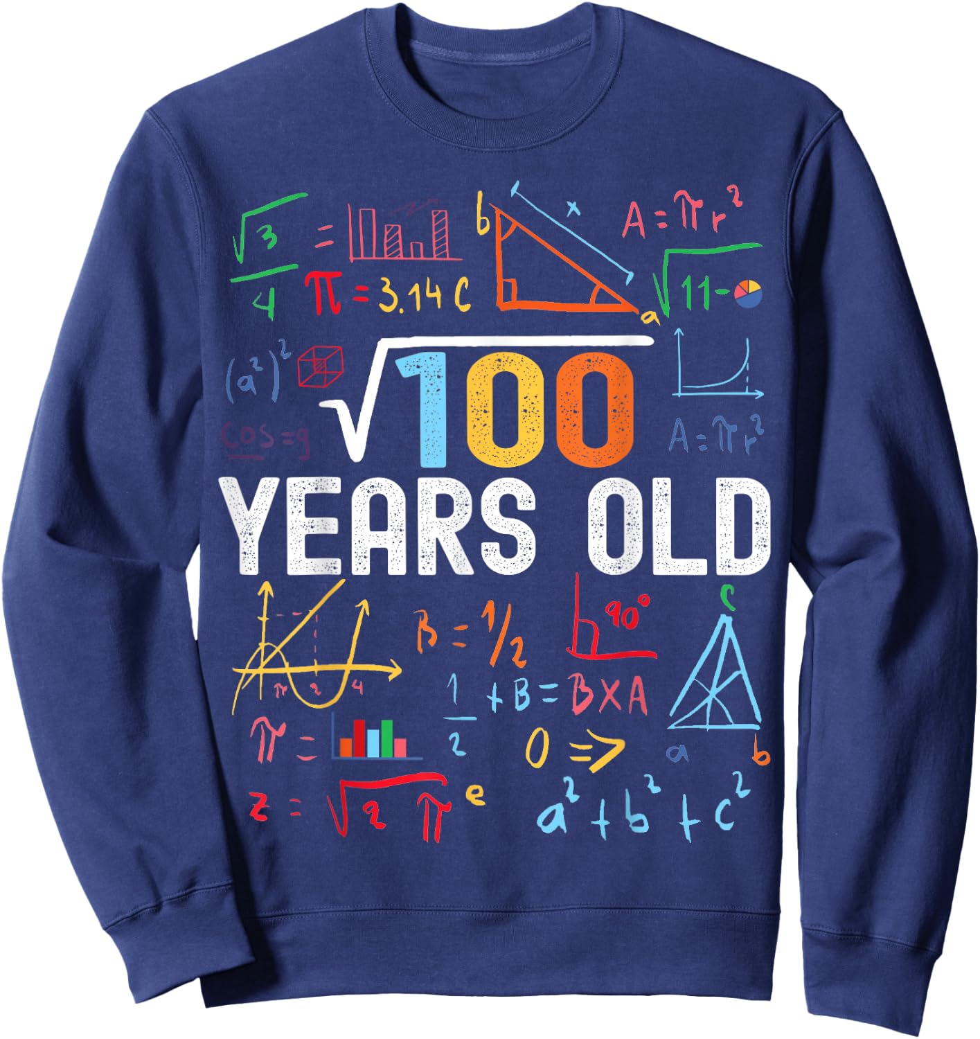Square Root of 100 10th Birthday 10 Years Old Birthday Sweatshirt - Sweatshirt | Navy