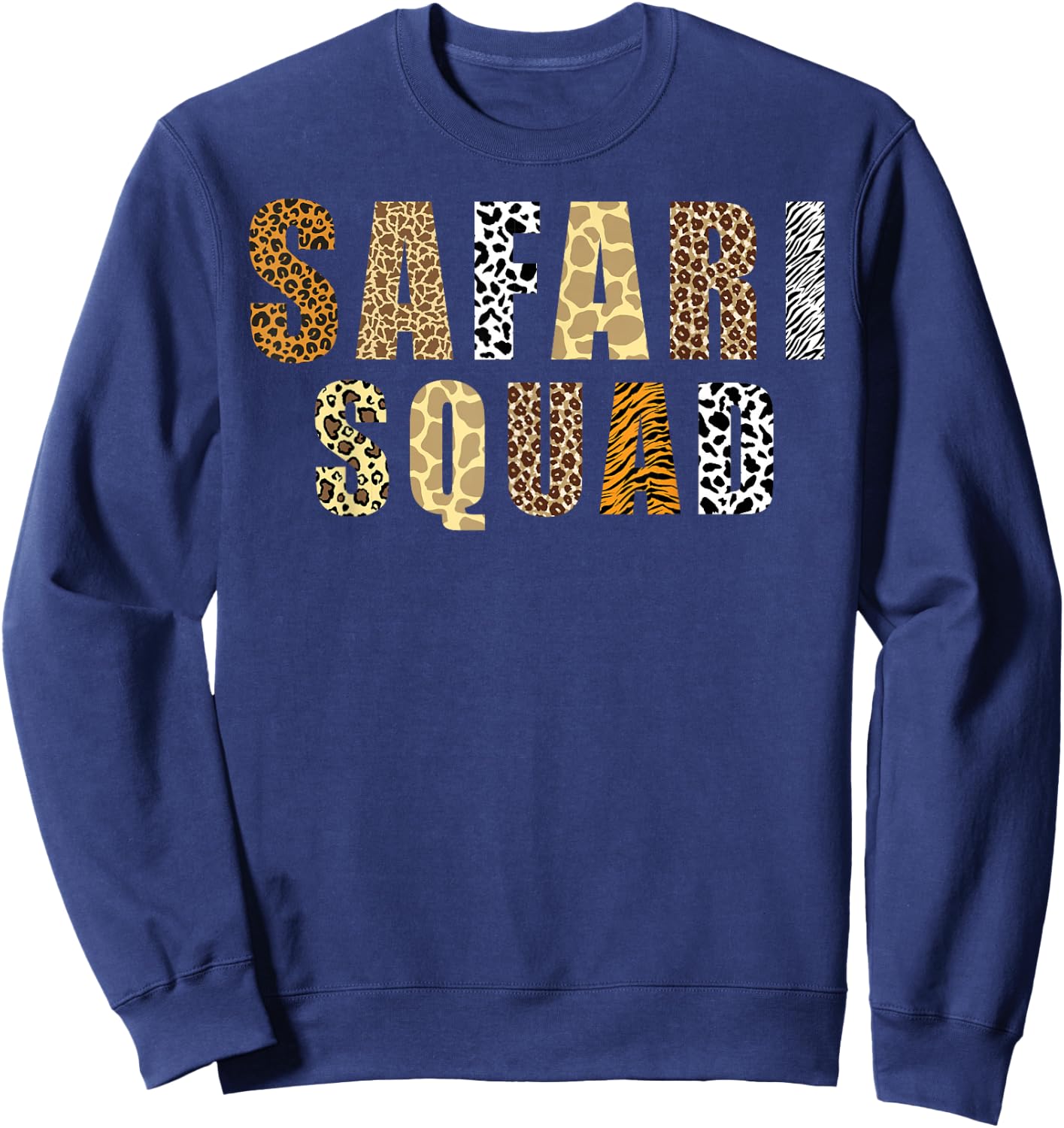 Safari Art Women Zoologist African Print Zoo Safari Sweatshirt - Sweatshirt | Navy
