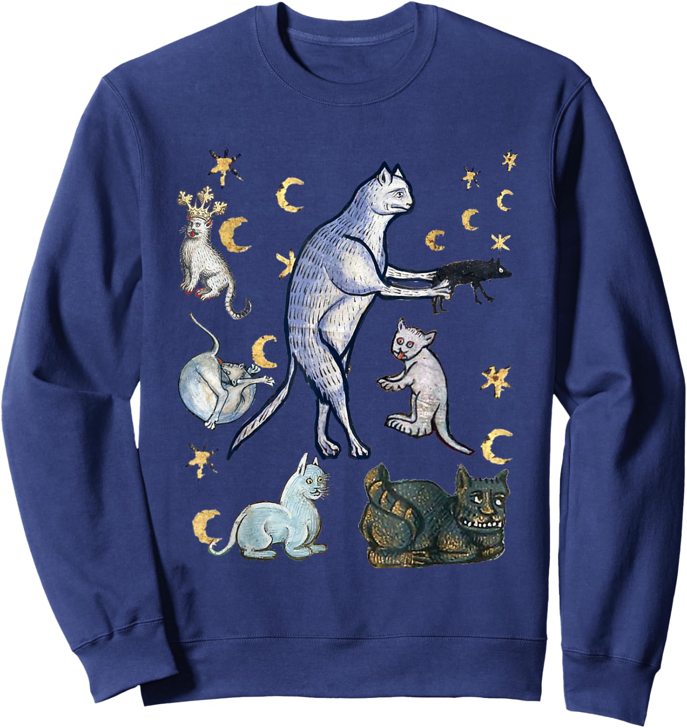 Ugly Medieval Cats Sweatshirt - Sweatshirt | Navy