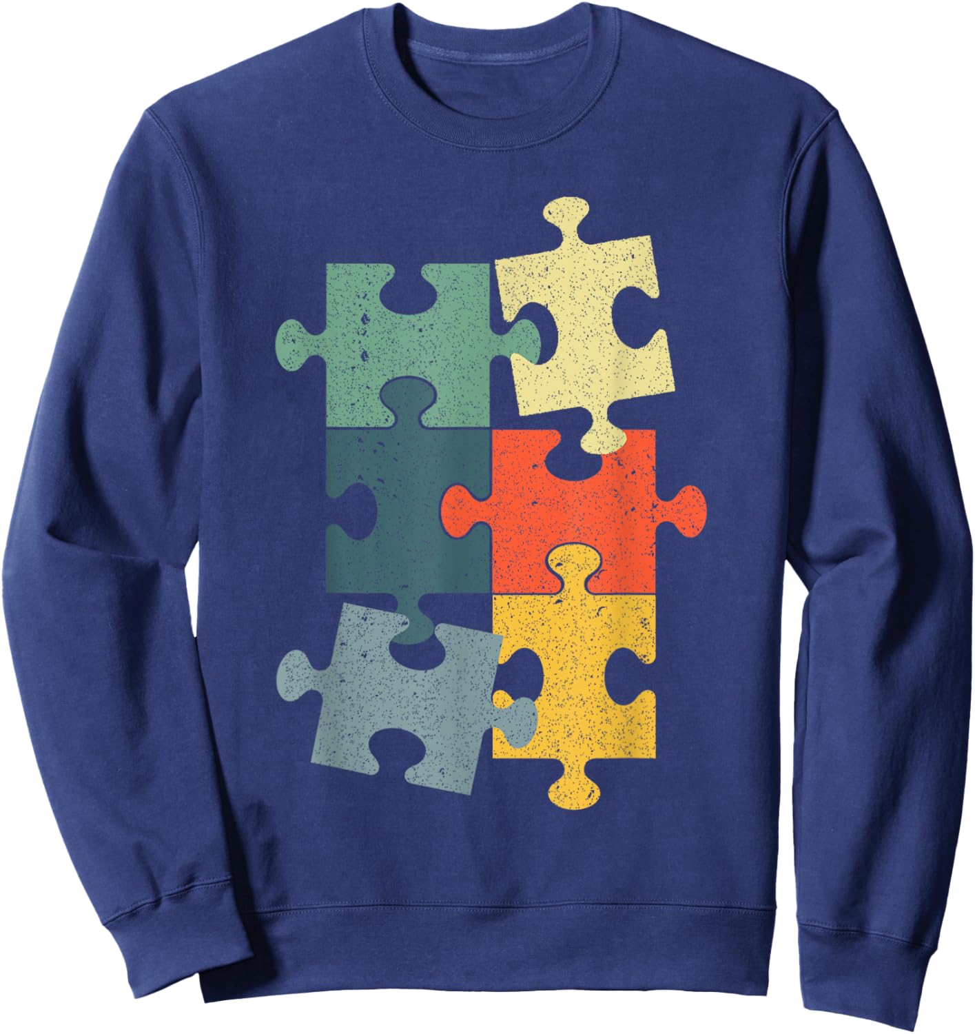 Cute Puzzle Piece Design Women Puzzler Jigsaw Puzzle Sweatshirt - Sweatshirt | Navy