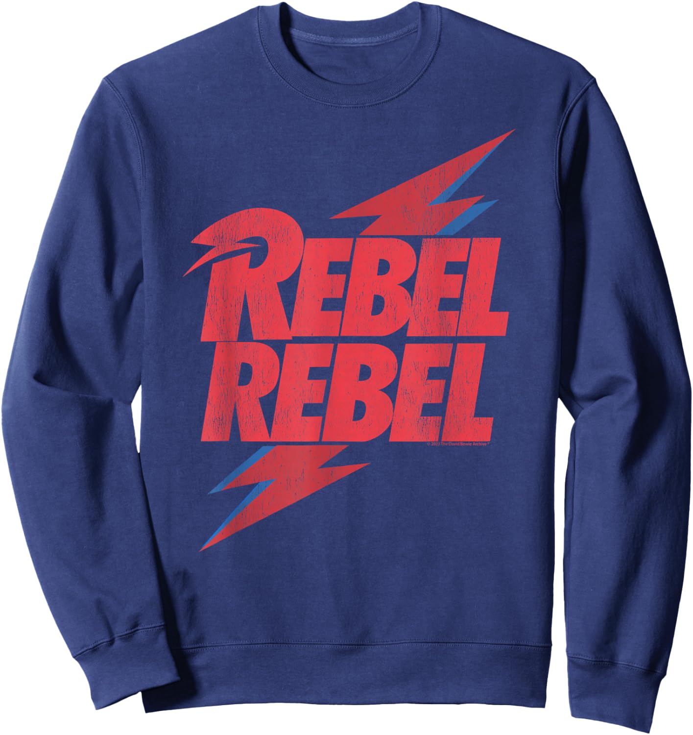David Bowie Music Rock Distressed Rebel rebel Sweatshirt - Sweatshirt | Navy