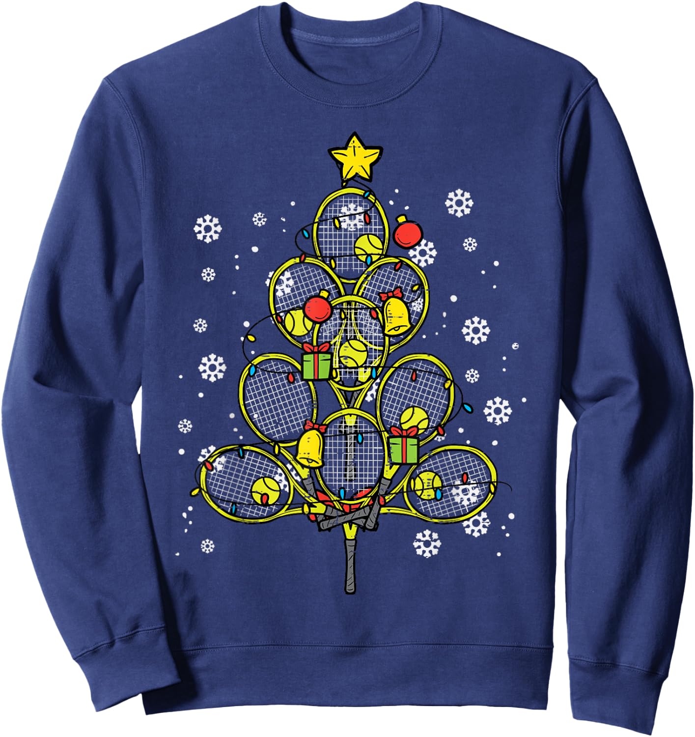 Tennis Christmas Tree Xmas Player Boys Girls Men Women Kids Sweatshirt - Sweatshirt | Navy