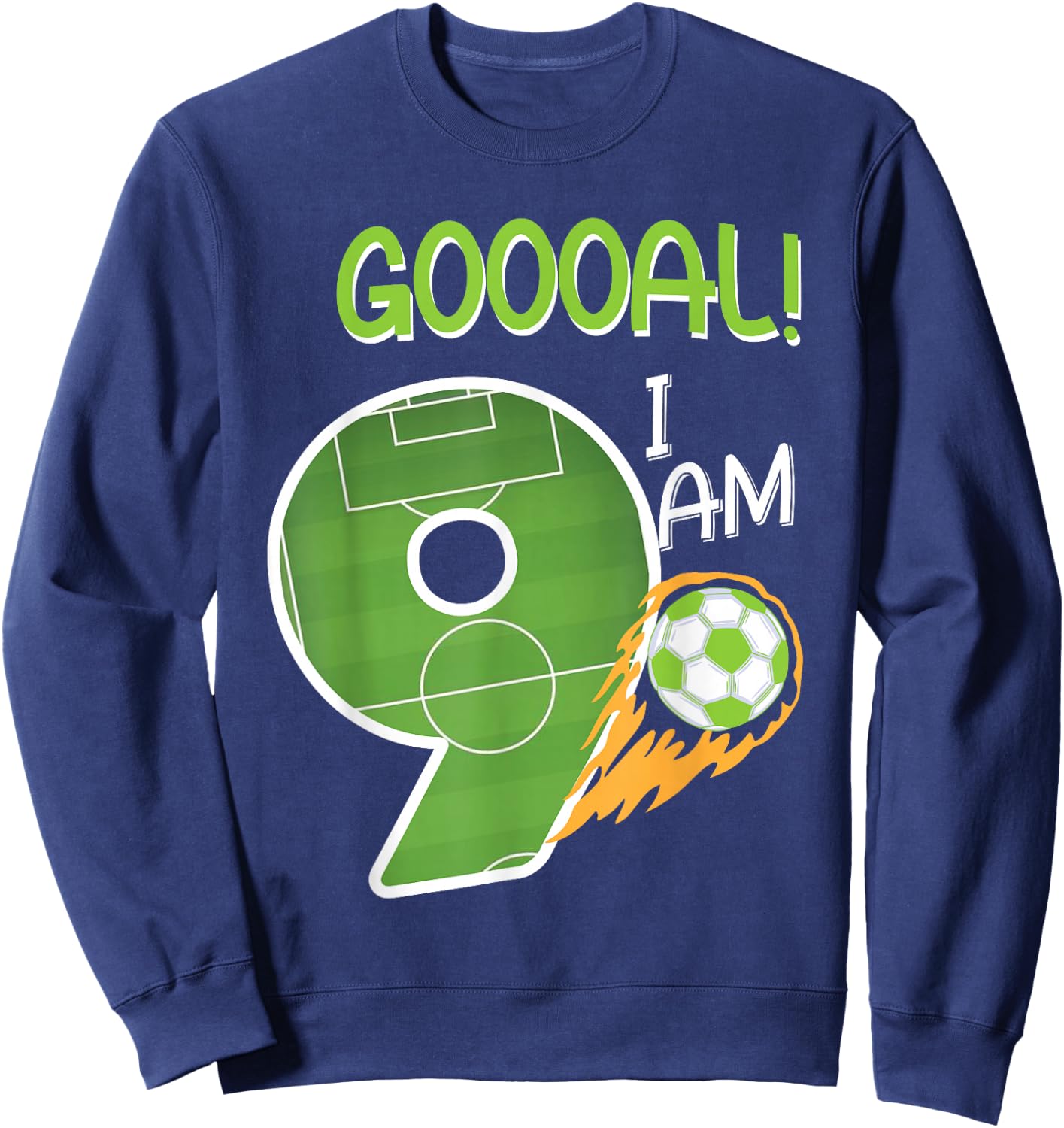 Soccer i'm 9 years old boy birthday Sweatshirt - Sweatshirt | Navy