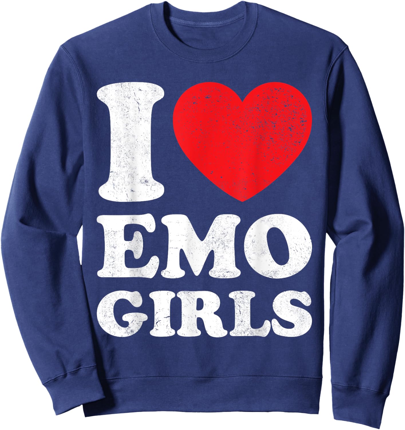 I Love Heart Emo Girls Sweatshirt - Sweatshirt | Navy