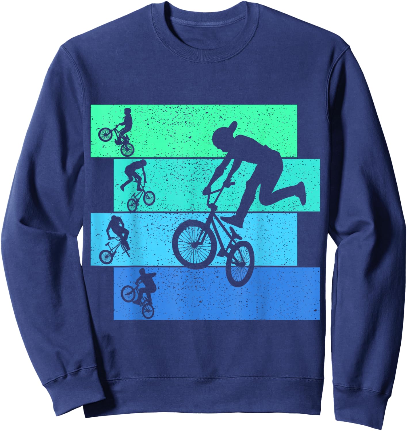 BMX Bike Bicycle Stunt Boys Kids Sweatshirt - Sweatshirt | Navy