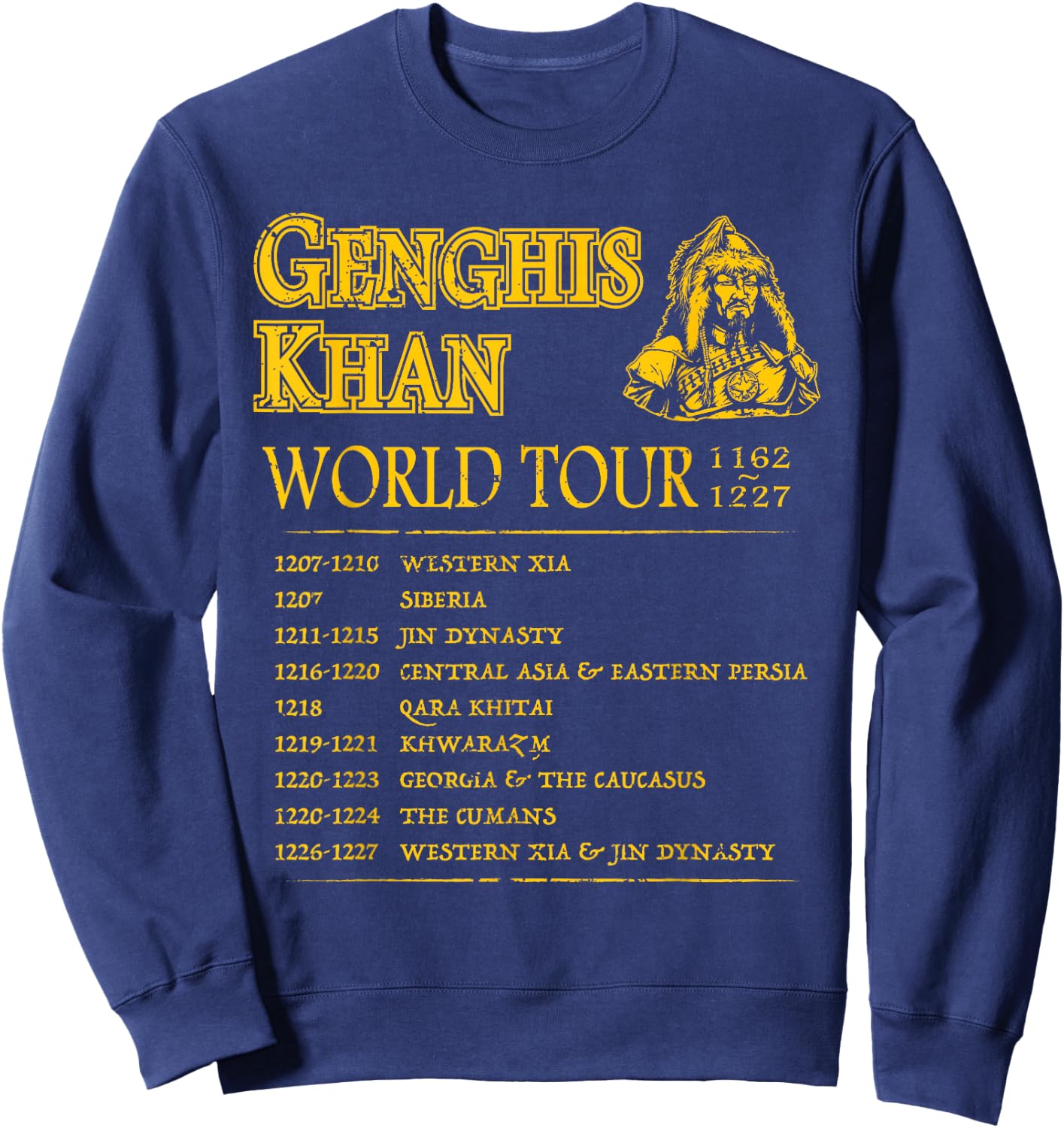 World Tour: Genghis Khan - Historic Mongolian Empire Sweatshirt - Sweatshirt | Navy