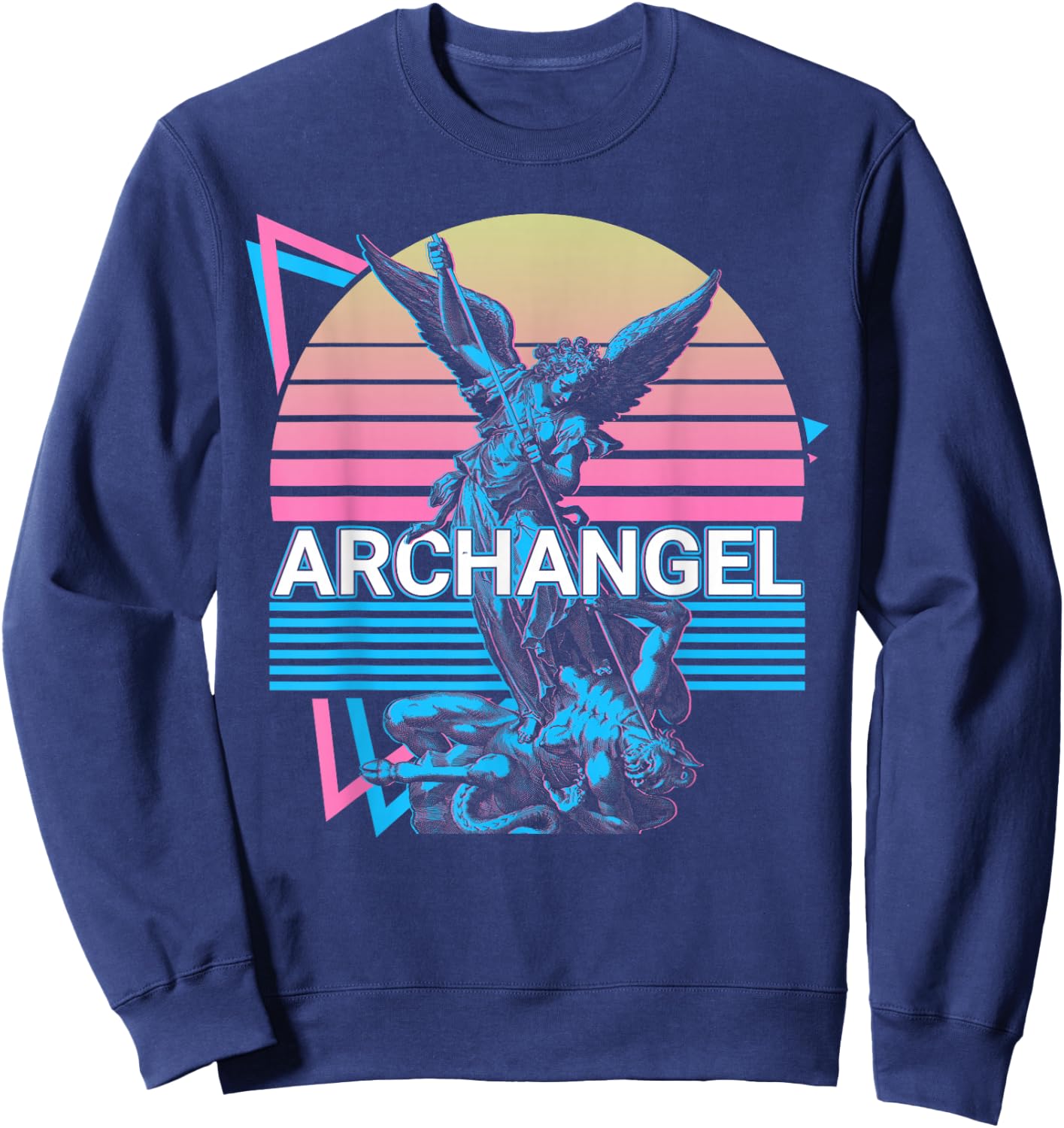 Archangel Michael Saint Michael Retro Sweatshirt - Sweatshirt | Navy