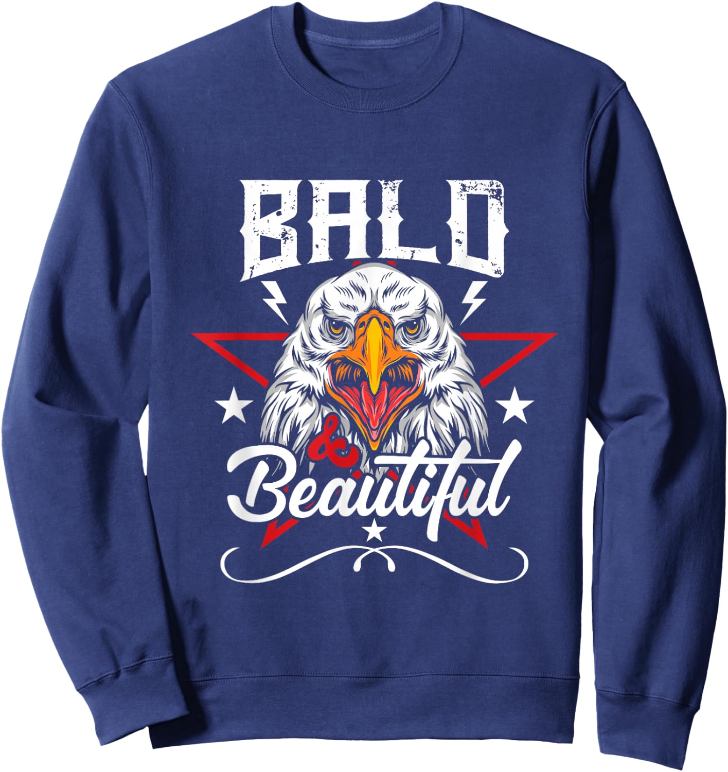 American Patriot - Majestic Bald Eagle with Star Sweatshirt - Sweatshirt | Navy