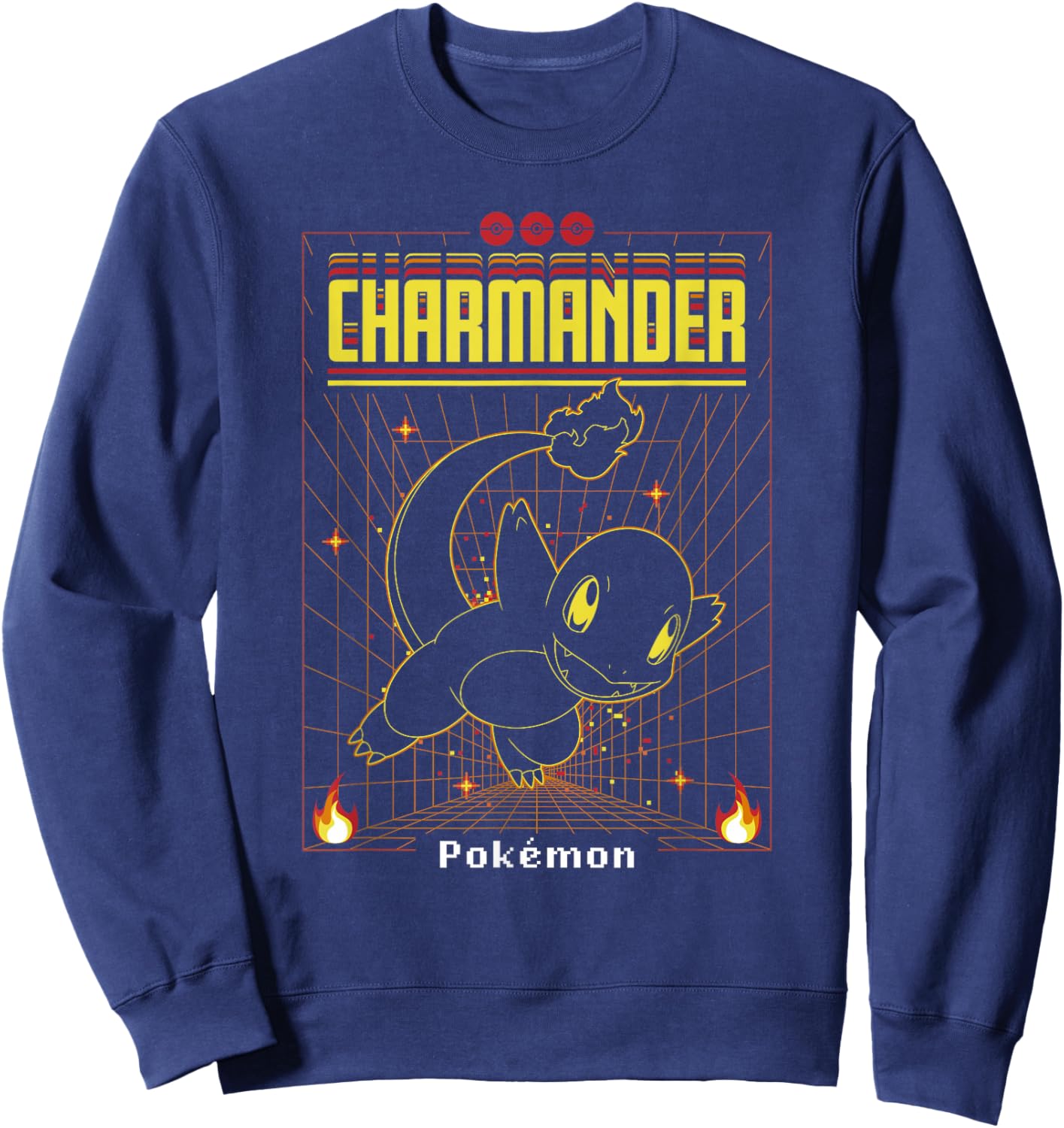 Pokémon Charmander 3D Grid Schematic Sweatshirt - Sweatshirt | Navy