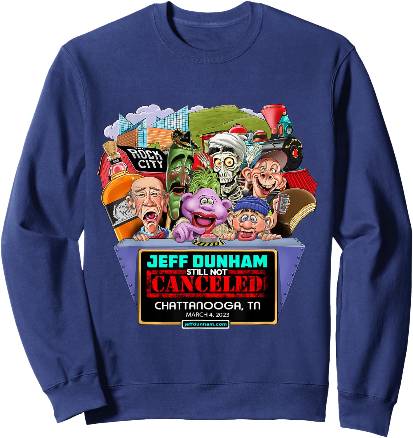 Jeff Dunham Chattanooga, TN (03/04/23) Sweatshirt - Sweatshirt | Navy