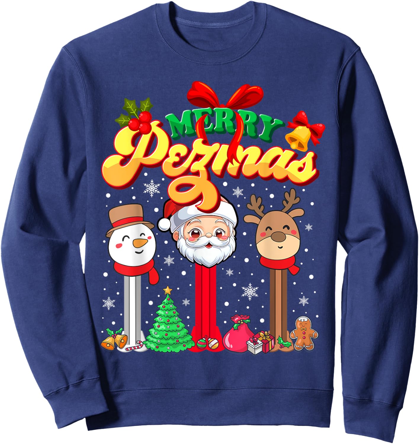 Merry Pezmas Candy Dispenser Collector Christmas Sweatshirt - Sweatshirt | Navy
