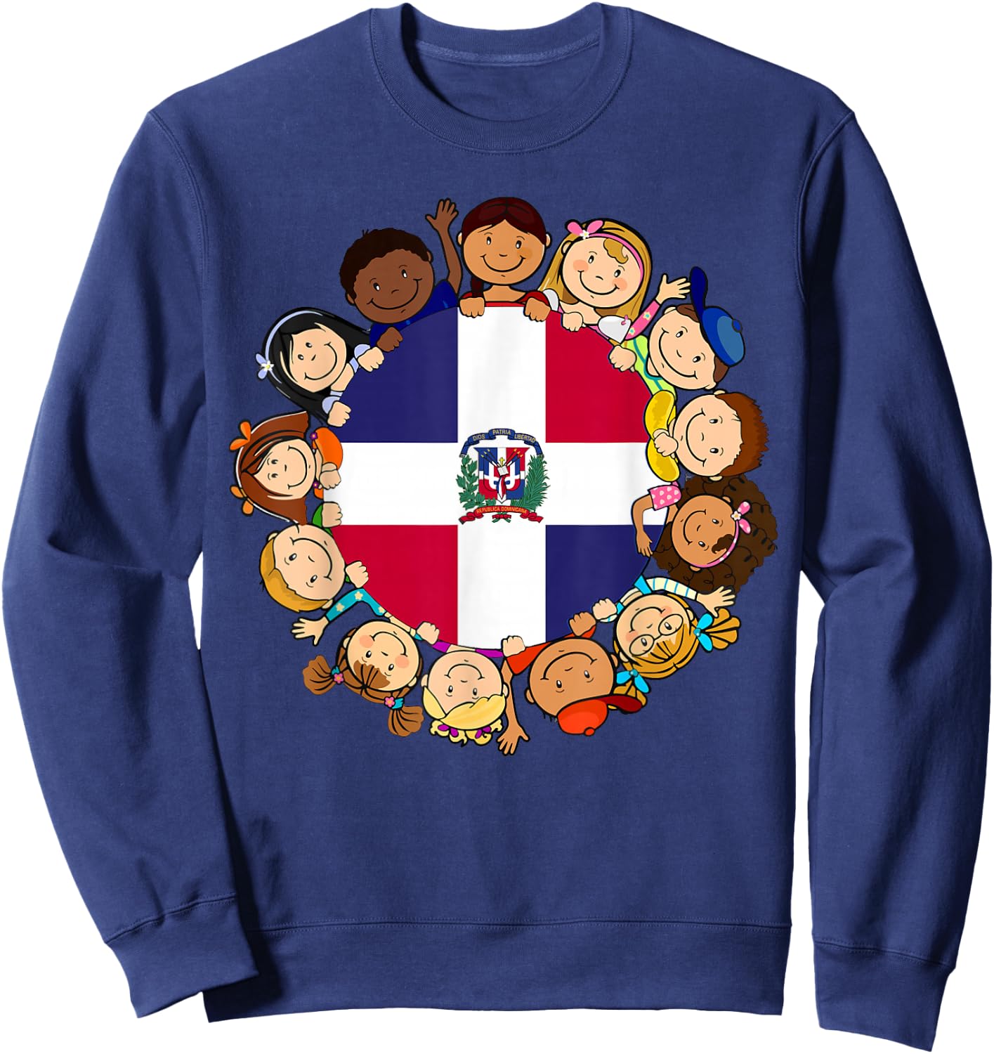 Dominican Republic Kids Dominicana Flag Hispanic Heritage Sweatshirt - Sweatshirt | Navy