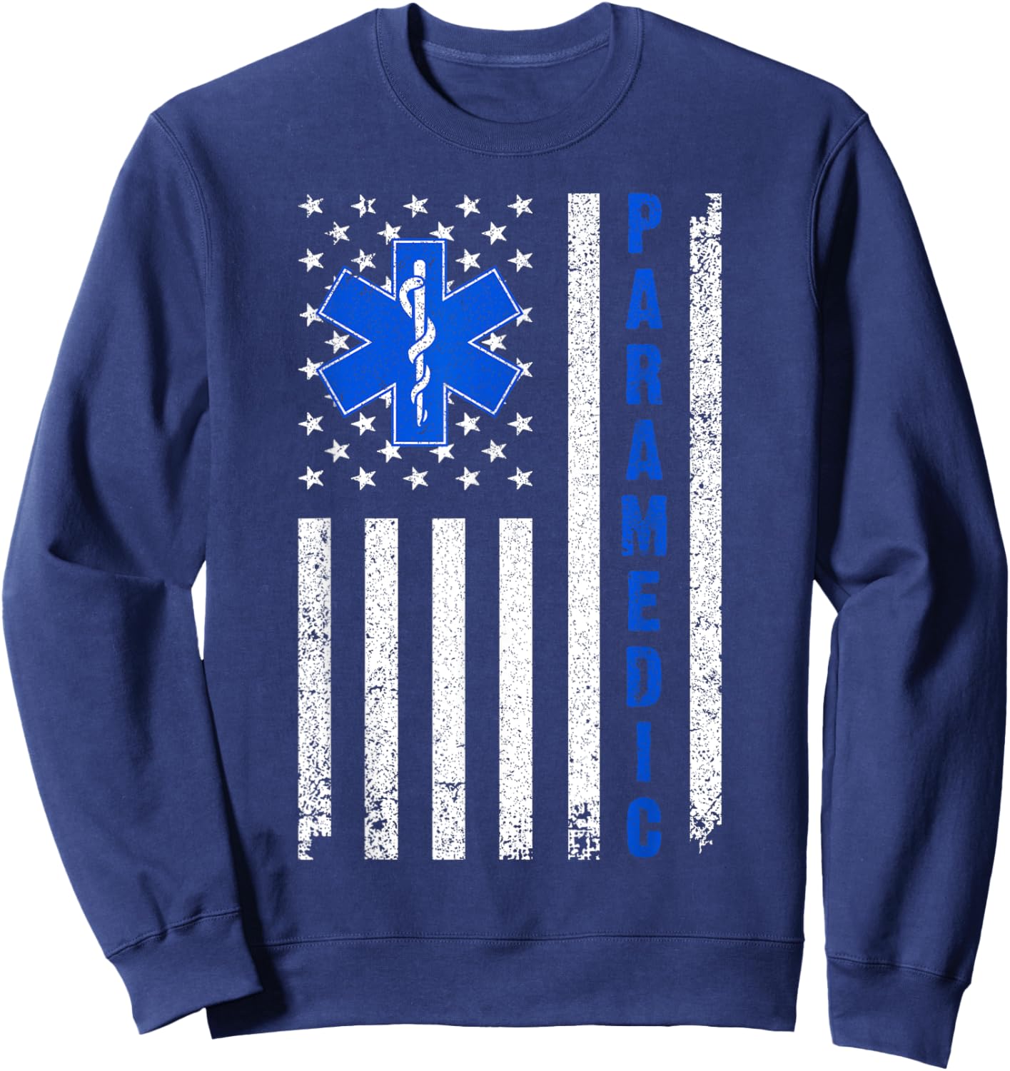 Cool Paramedic Women EMT EMS Medic US Flag Medical Sweatshirt - Sweatshirt | Navy