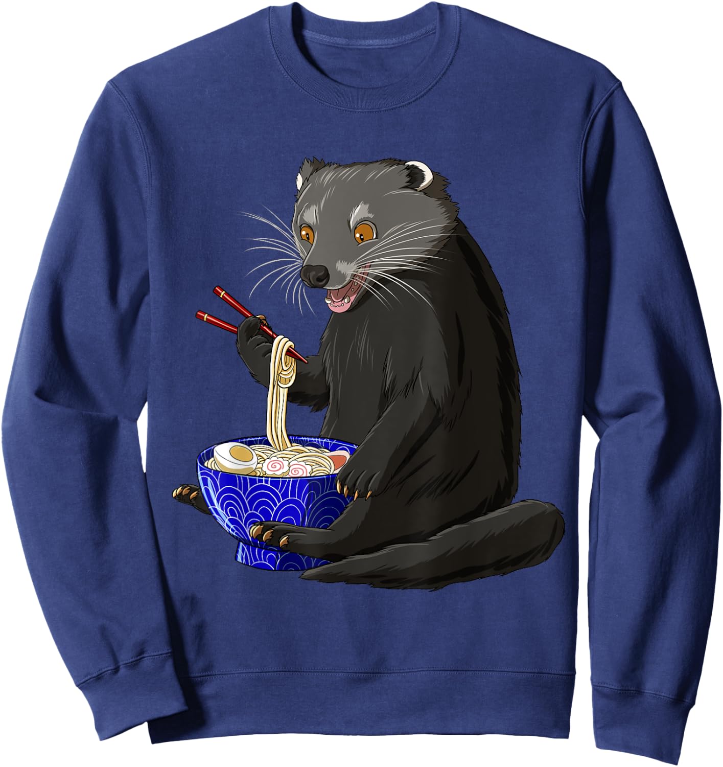 Funny Japanese Kawaii Ramen Binturong Sweatshirt - Sweatshirt | Navy