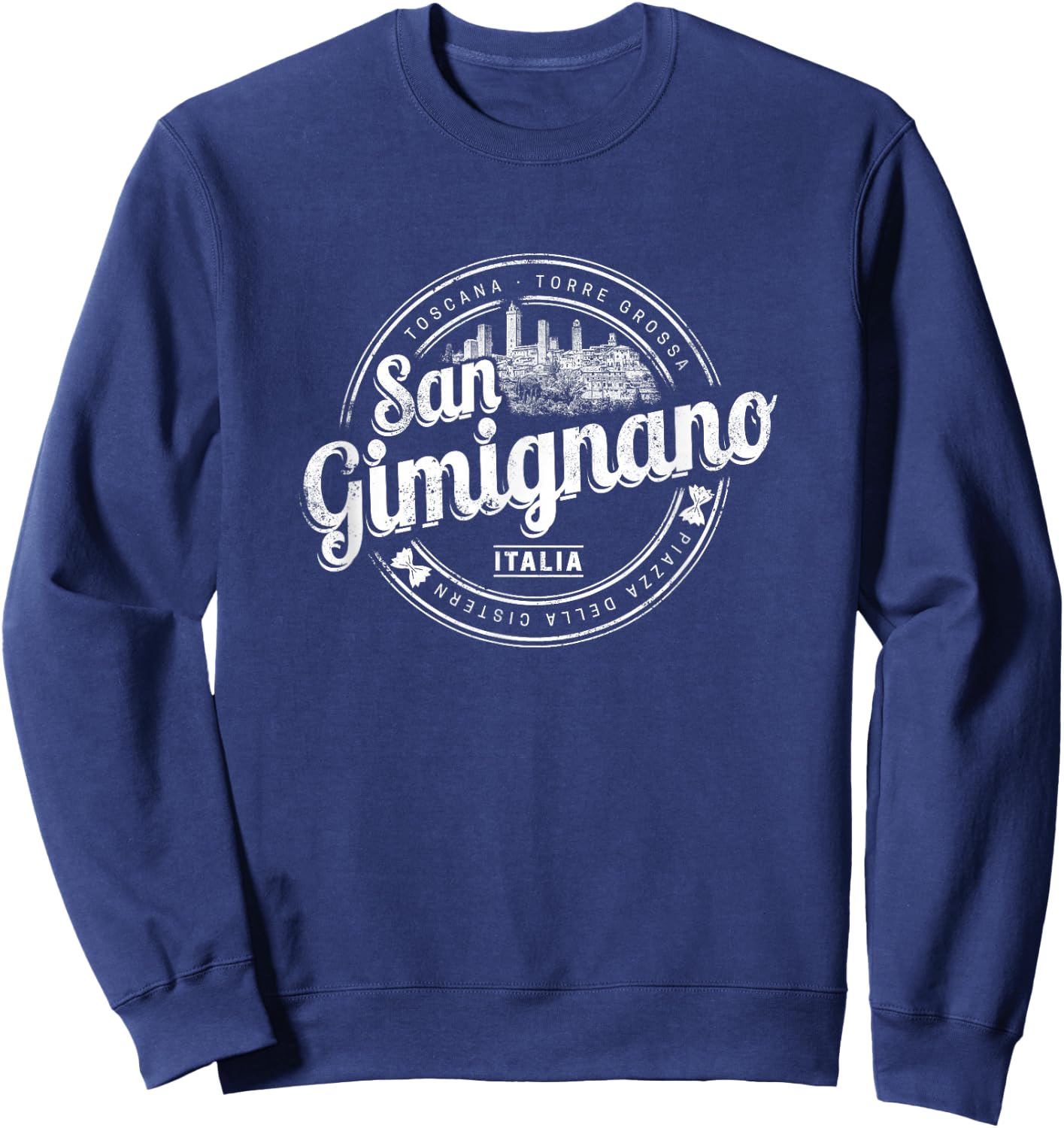 San Gimignano Tuscany Retro Italy Vintage Souvenir Sweatshirt - Sweatshirt | Navy