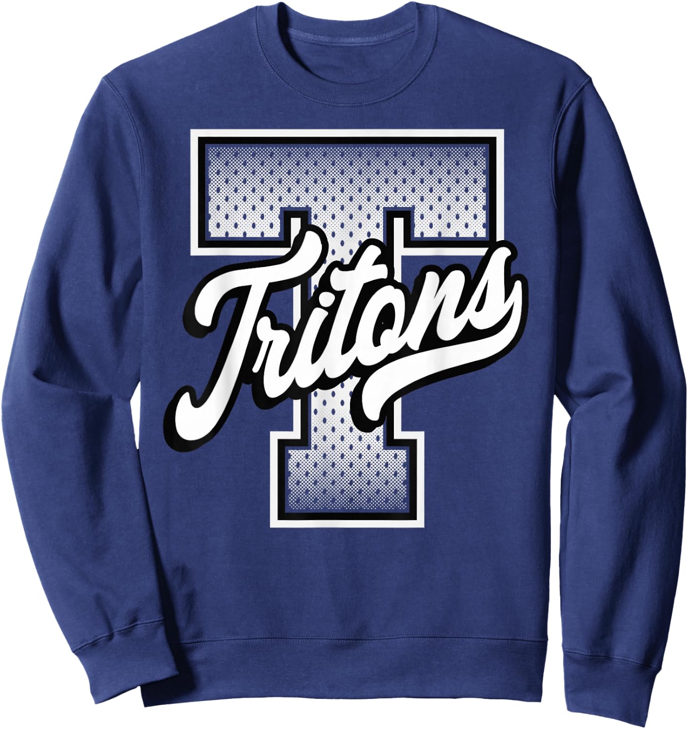 Tritons Win Football Baseball Basketball Co. -Adults Black Vintage Baseball Sweatshirt - Sweatshirt | Navy