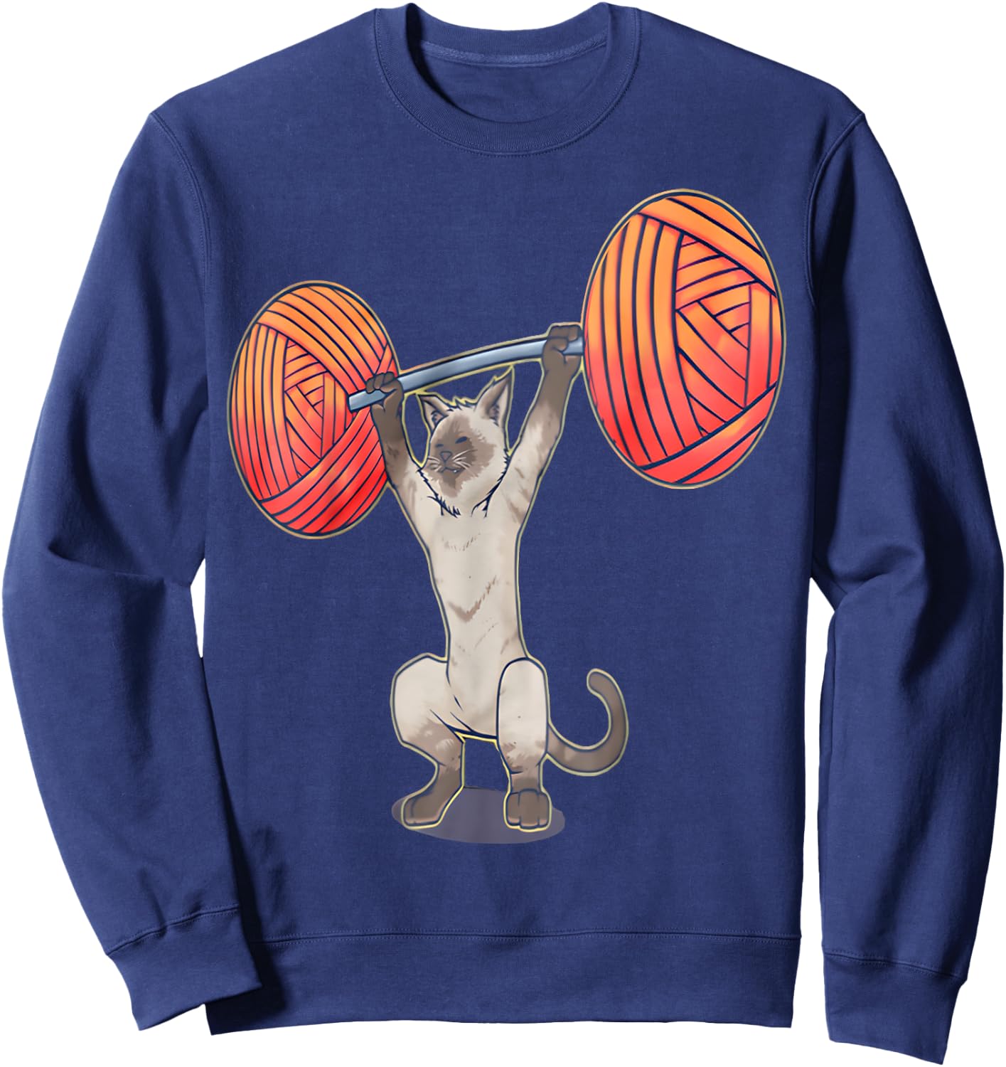 Olympic Snatch Siamese Cat Weightlifting Bodybuilding Muscle Sweatshirt - Sweatshirt | Navy
