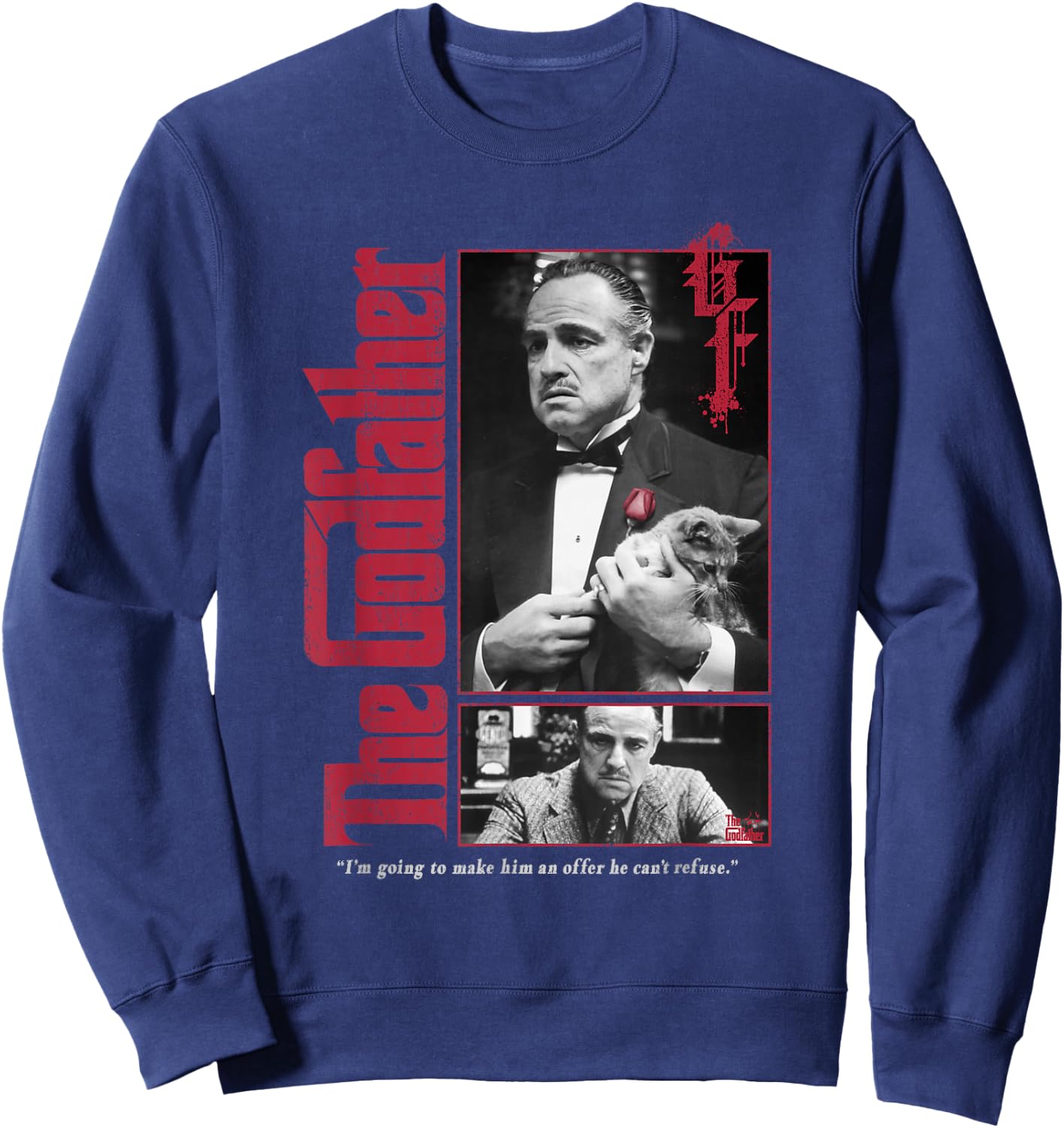 The Godfather Don Vito Offer Classic Quote Poster Sweatshirt - Sweatshirt | Navy