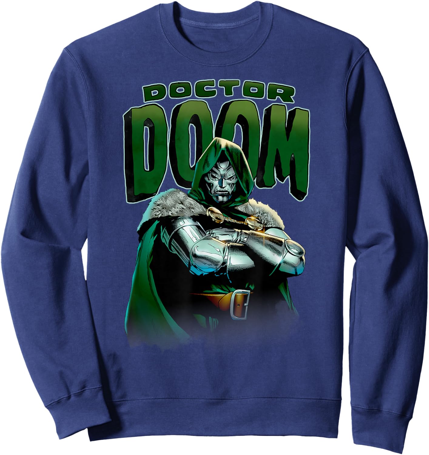 Marvel Fantastic Four Doctor Doom Crossed Arms Portrait Sweatshirt - Sweatshirt | Navy