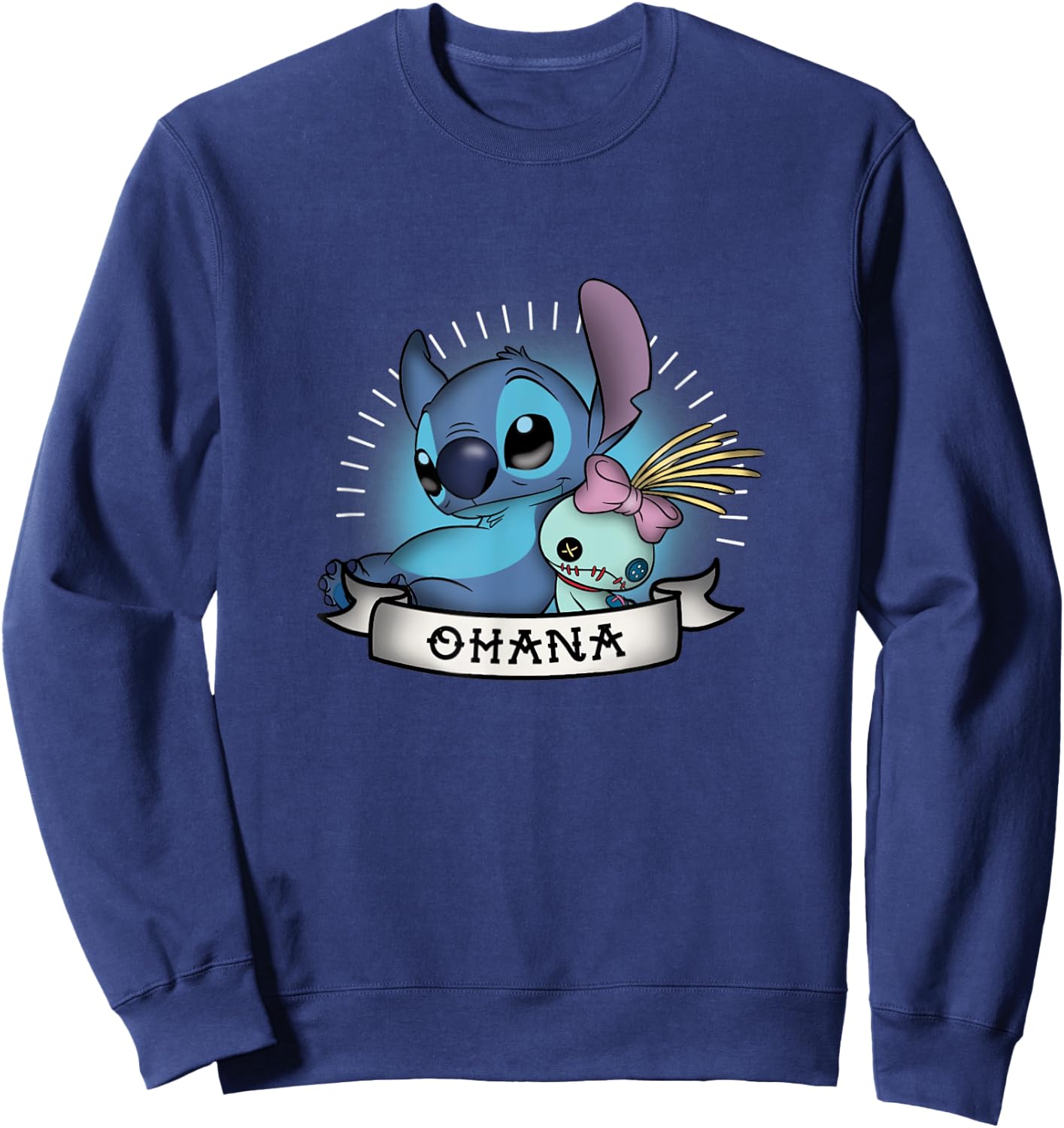 Disney Lilo & Stitch Ohana Stitch & Scrump Cute Portrait Sweatshirt - Sweatshirt | Navy