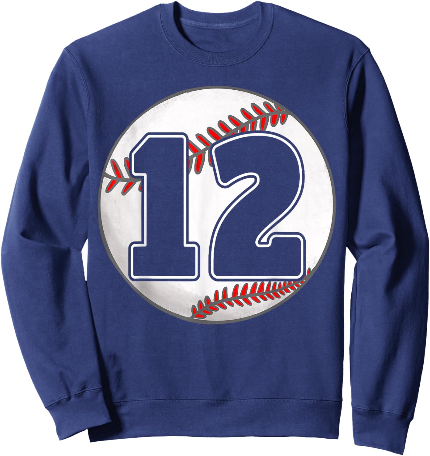 Birthday Boy 12 Baseball 12th Birthday Baseball Player Sweatshirt - Sweatshirt | Navy