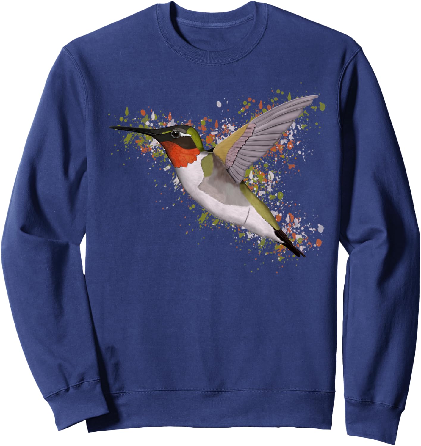 Ruby Throated Hummingbird Bird Birder Birdlover Birdwatcher Sweatshirt - Sweatshirt | Navy