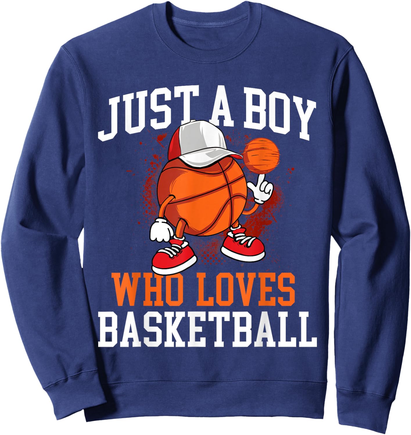 Just A Boy Who Loves Basketball - Player Hoops Small Sweatshirt - Sweatshirt | Navy