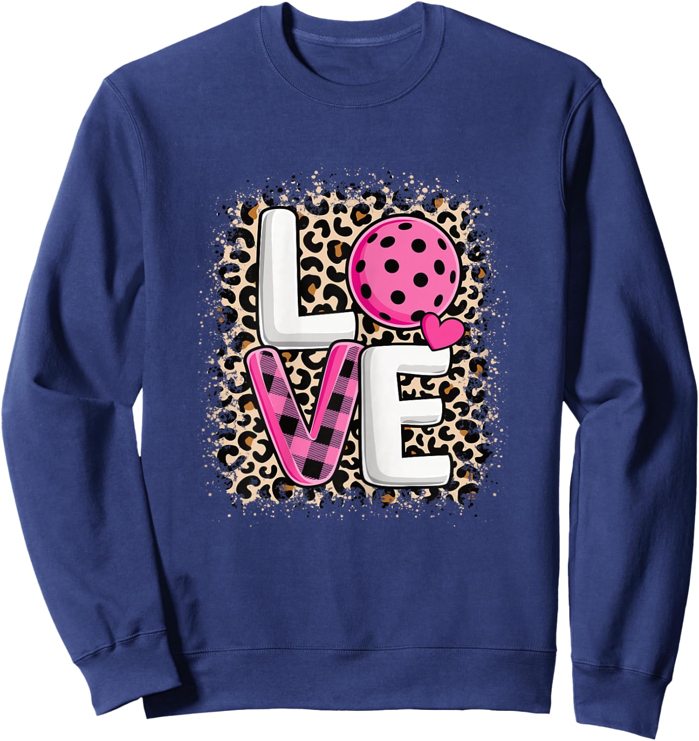 Pink Love Pickleball Cute Pickleball Lover Women Girls Sweatshirt - Sweatshirt | Navy