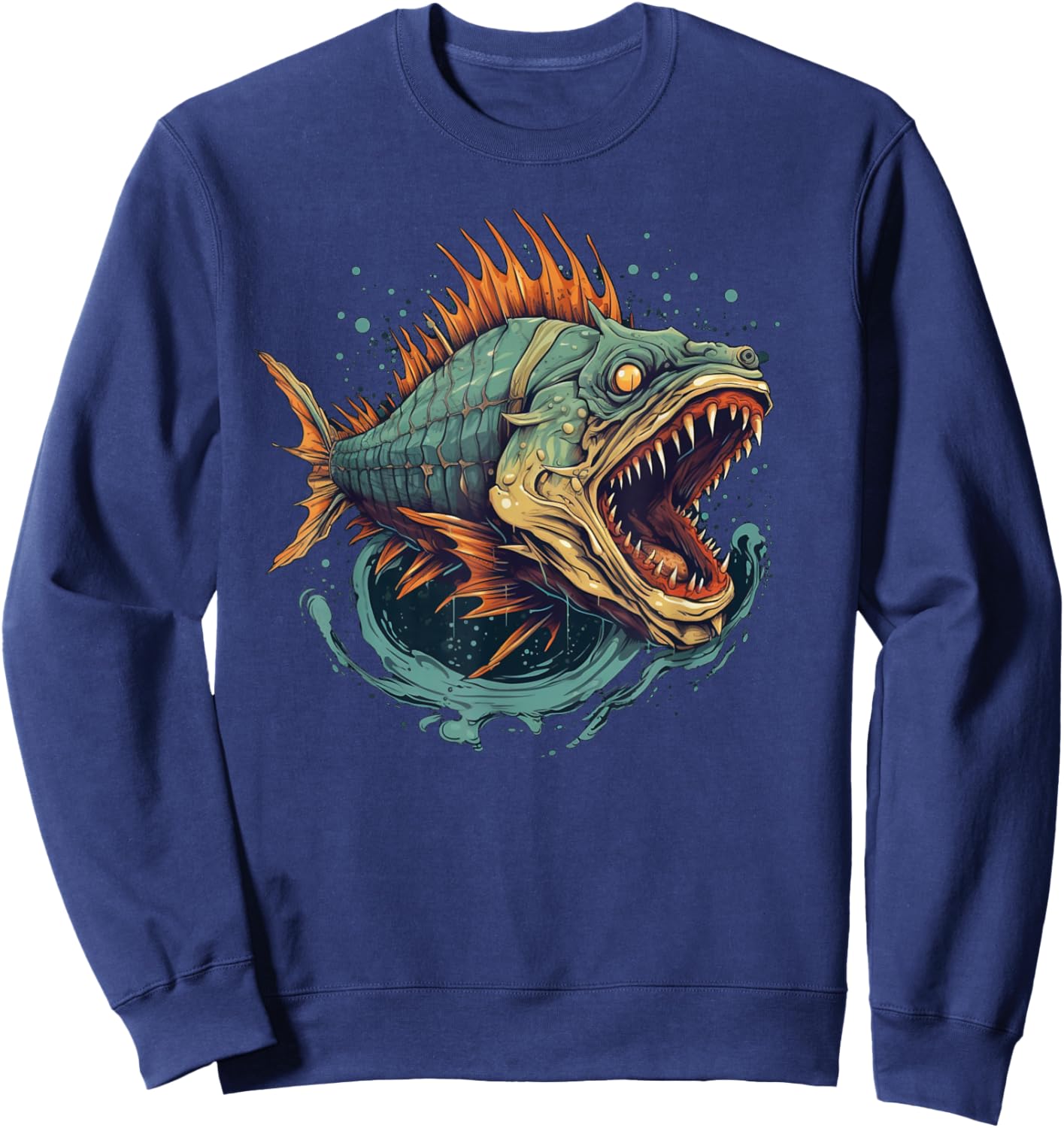 Cool Monster Fish for Boys and Girls Sweatshirt - Sweatshirt | Navy