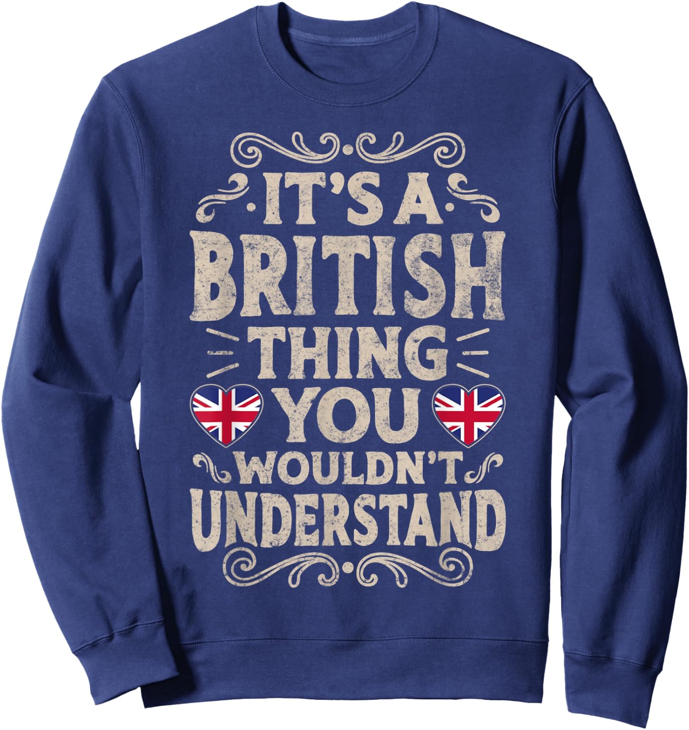 United Kingdom Flag Proud Britons Men & Women Sweatshirt - Sweatshirt | Navy