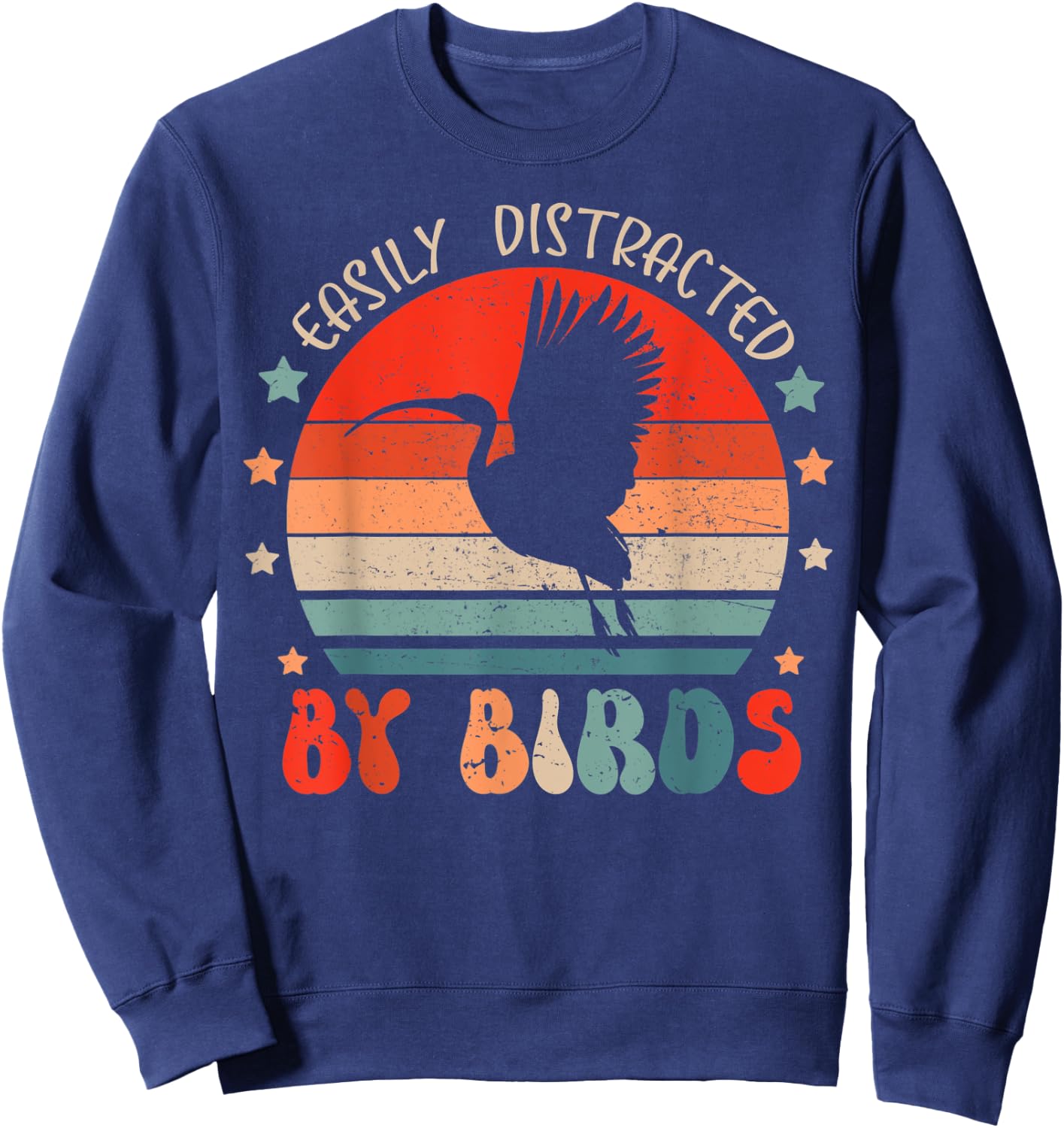 Ibis Lover Shirt Easily Distracted By Birds For Youth & Kids Sweatshirt - Sweatshirt | Navy