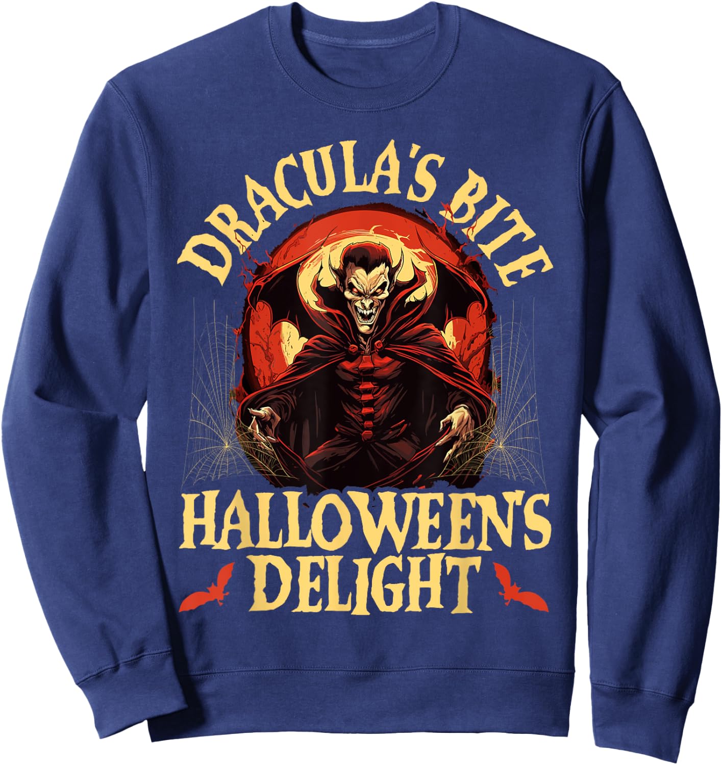 Dracula Halloween Scary Trick Or Treat Spooky Vampire Sweatshirt - Sweatshirt | Navy