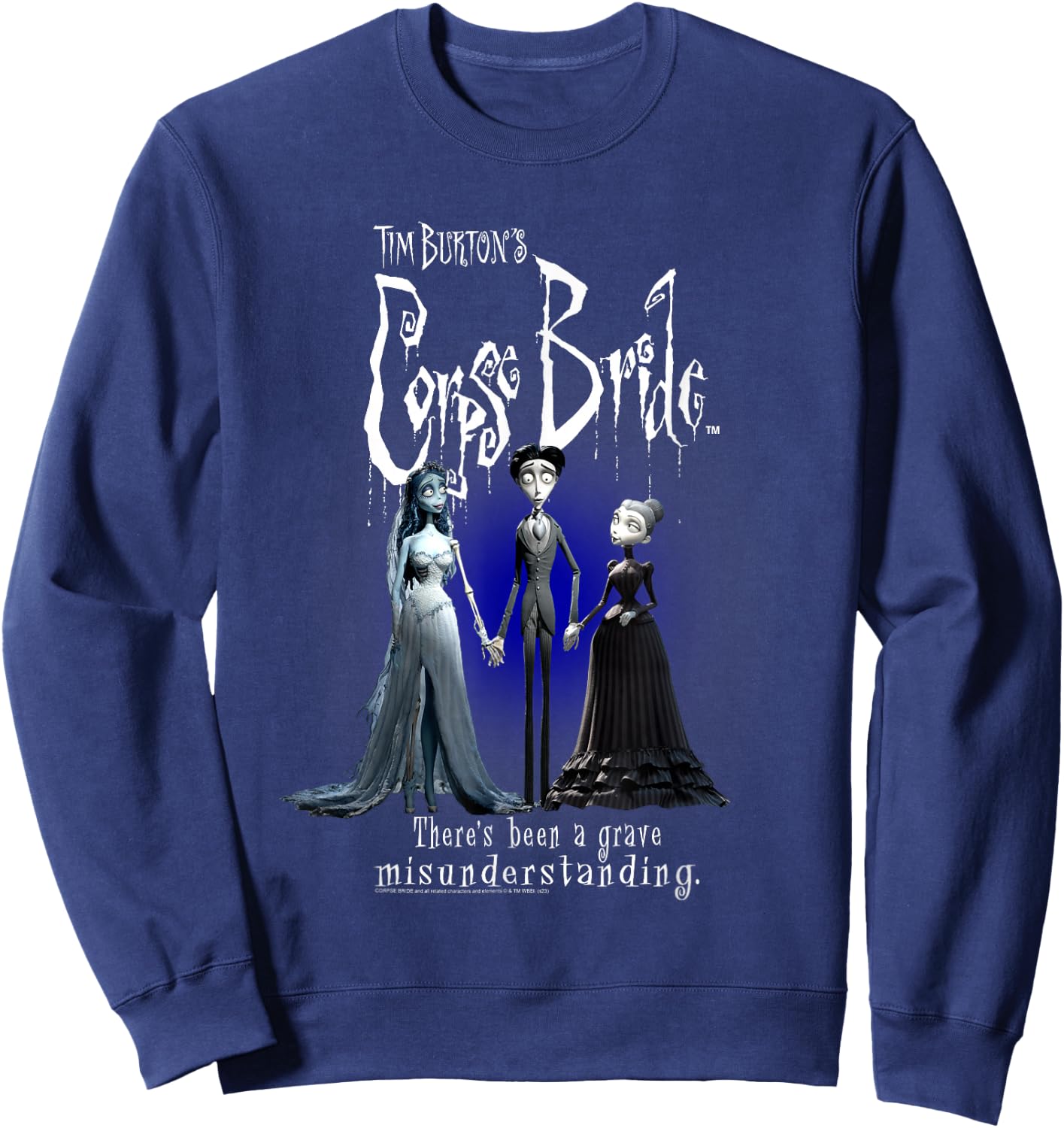 Corpse Bride Emily Victor Victoria Portrait Movie Sweatshirt - Sweatshirt | Navy