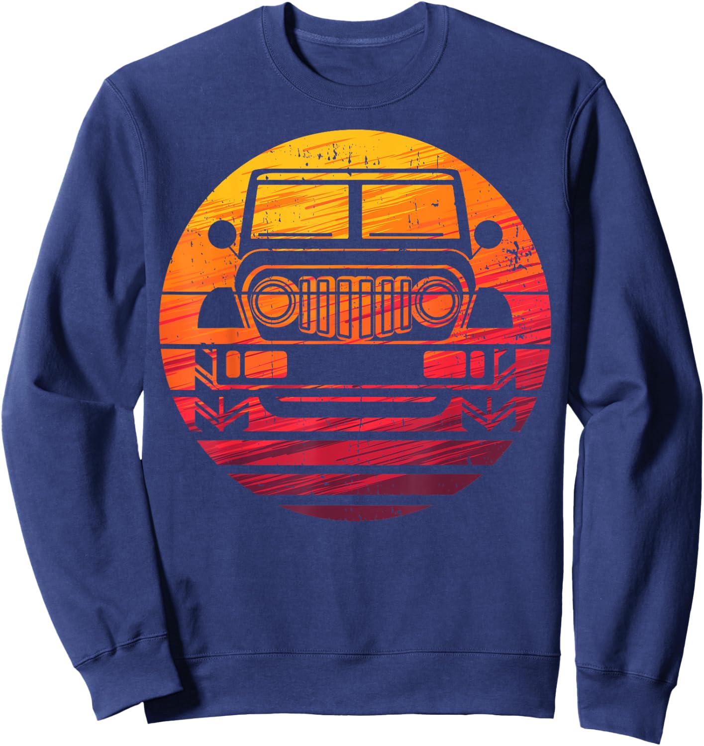 Off Road 4X4 Vintage Retro 70s Sunset Off Road Sweatshirt - Sweatshirt | Navy