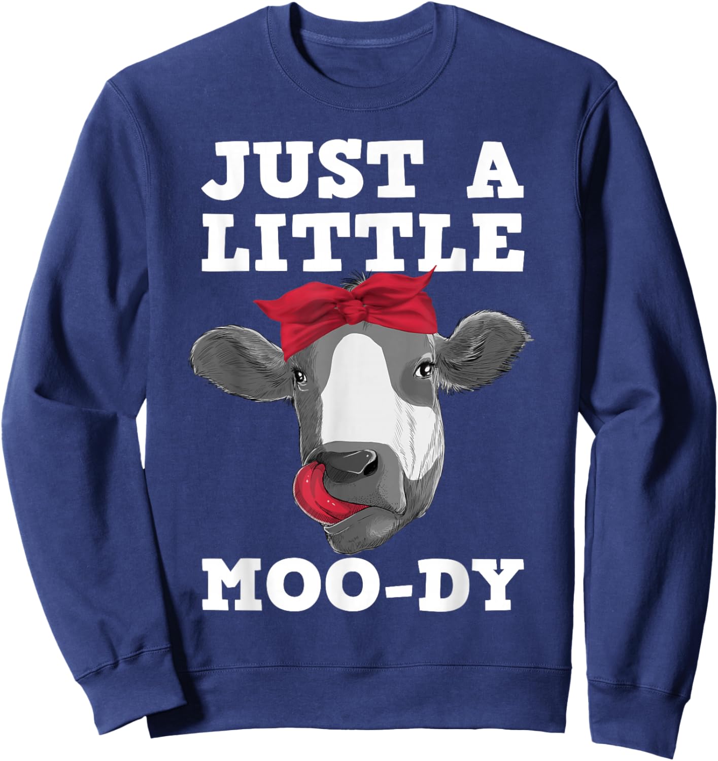 Cute Cow Design Women Dairy Cow Lover Cattle Farming Sweatshirt - Sweatshirt | Navy