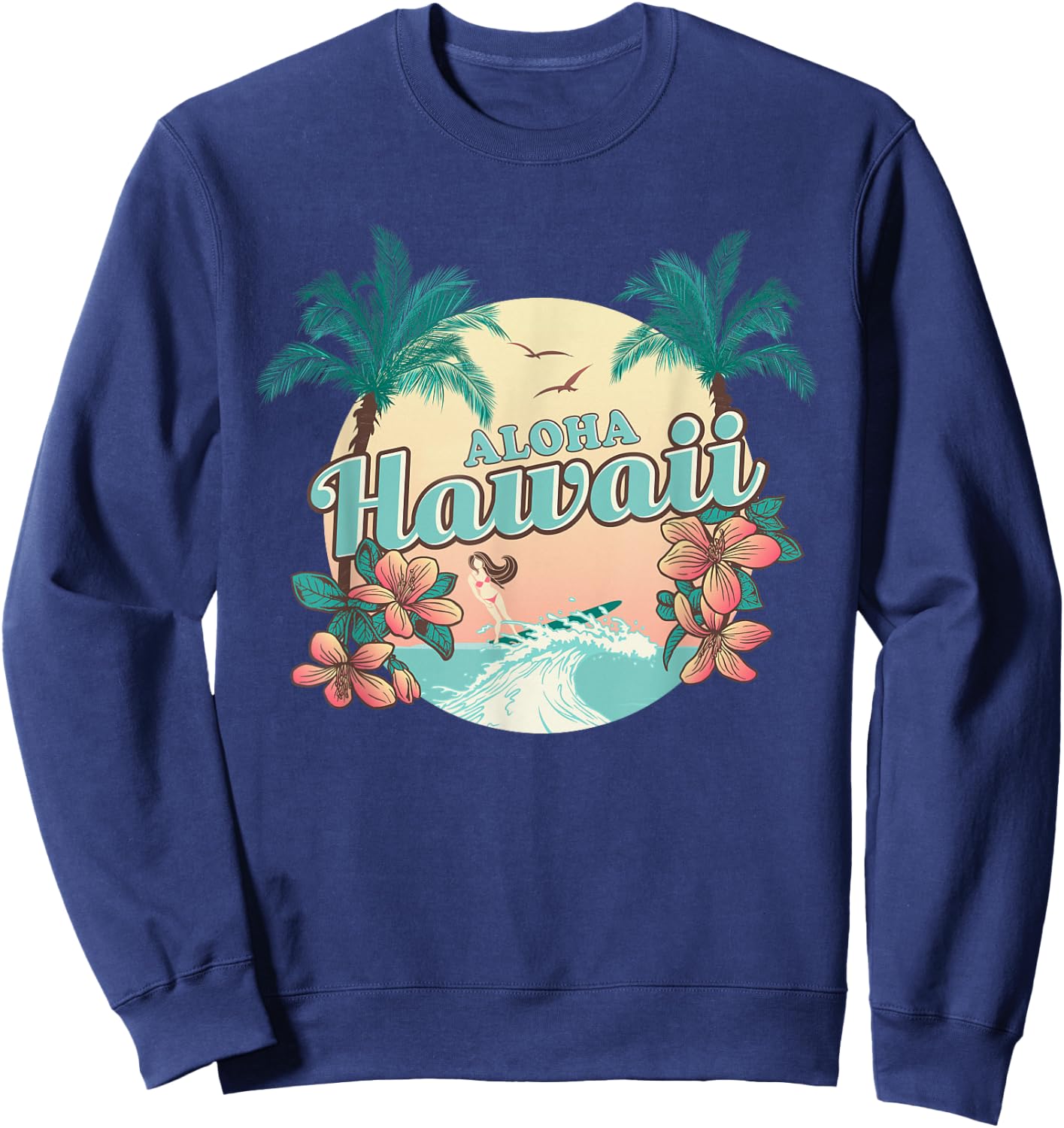 Hawaii - ALOHA - HI - Throwback Design - Classic Sweatshirt - Sweatshirt | Navy